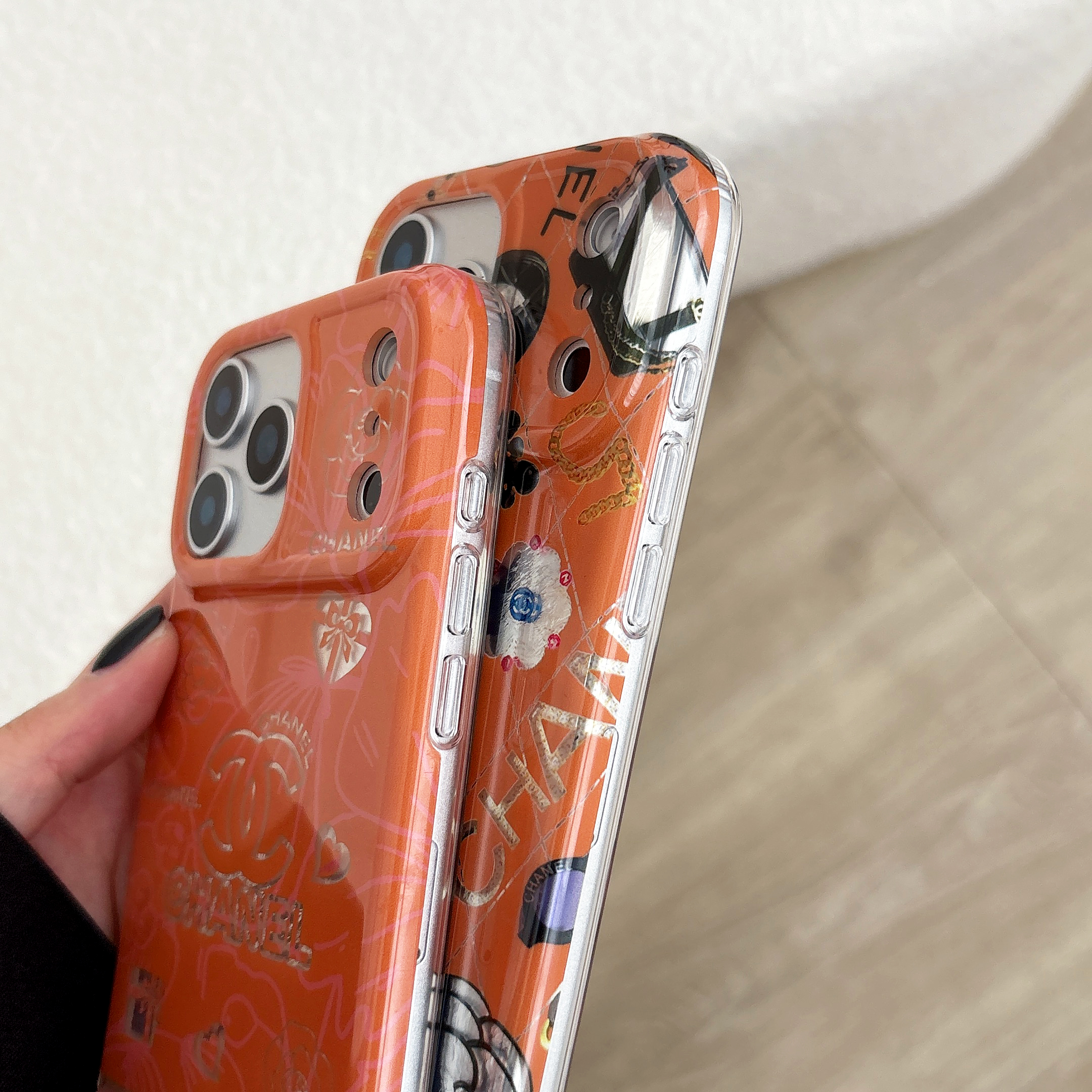 Luxury CC iPhone Case Orange For iPhone 17/16/15/14-VECC012