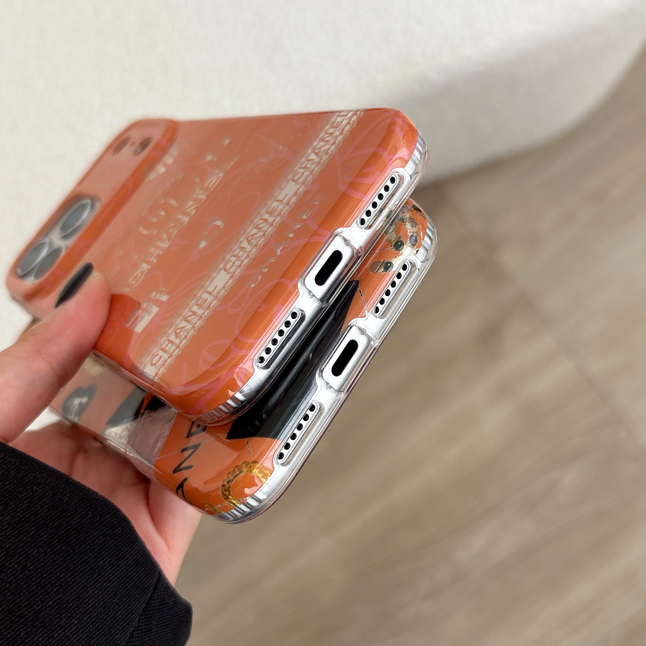 Luxury CC iPhone Case Orange For iPhone 17/16/15/14-VECC012