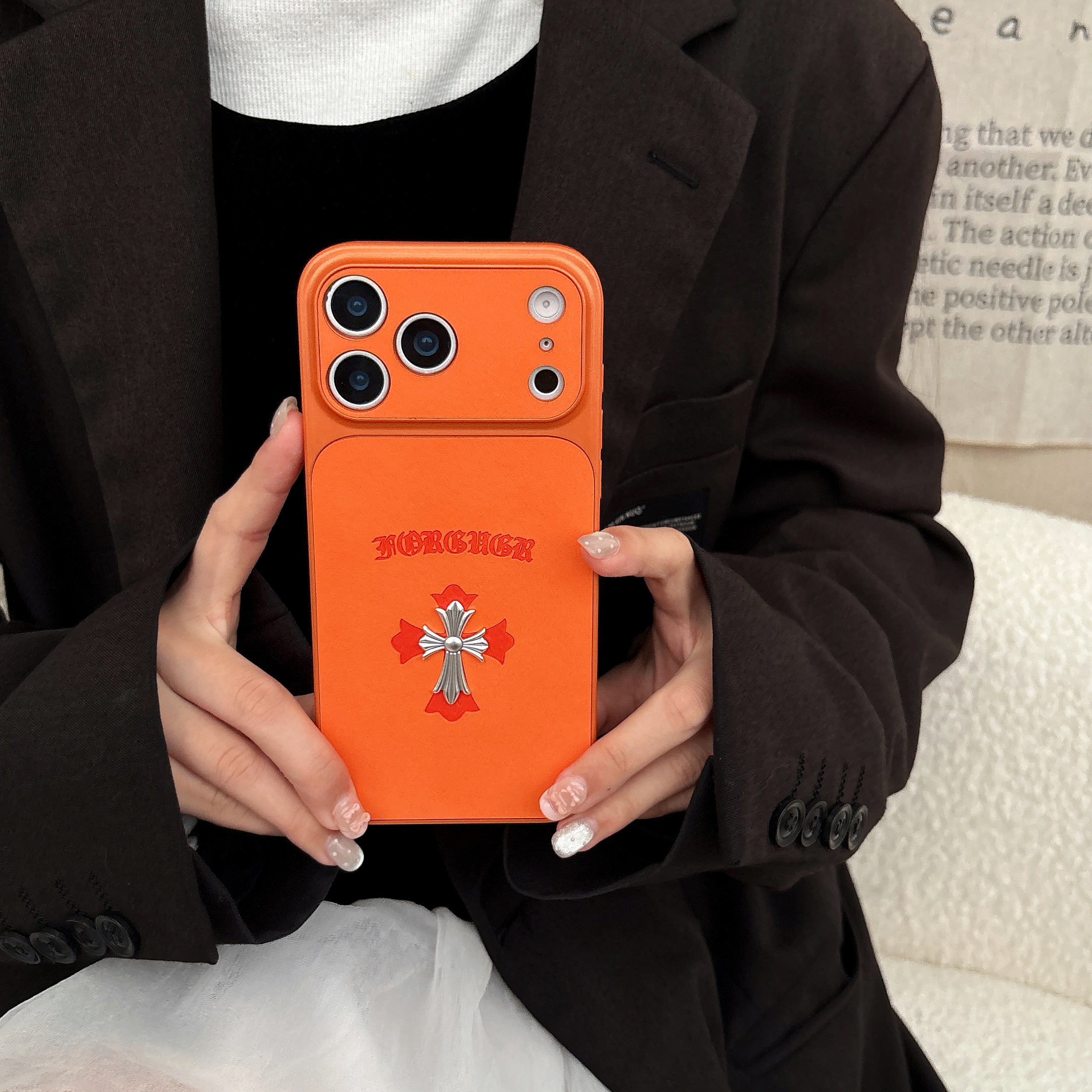 Stylish CHS iPhone Case Orange For iPhone 17/16/15/14-VECHS013