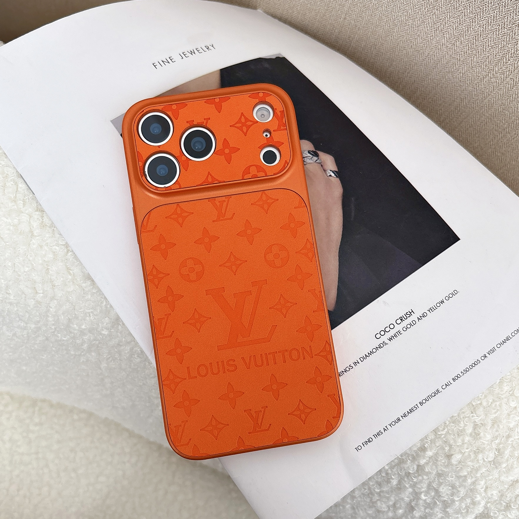 Elegant  Monogram iPhone Case Orange For iPhone 17/16/15/14-VELV001