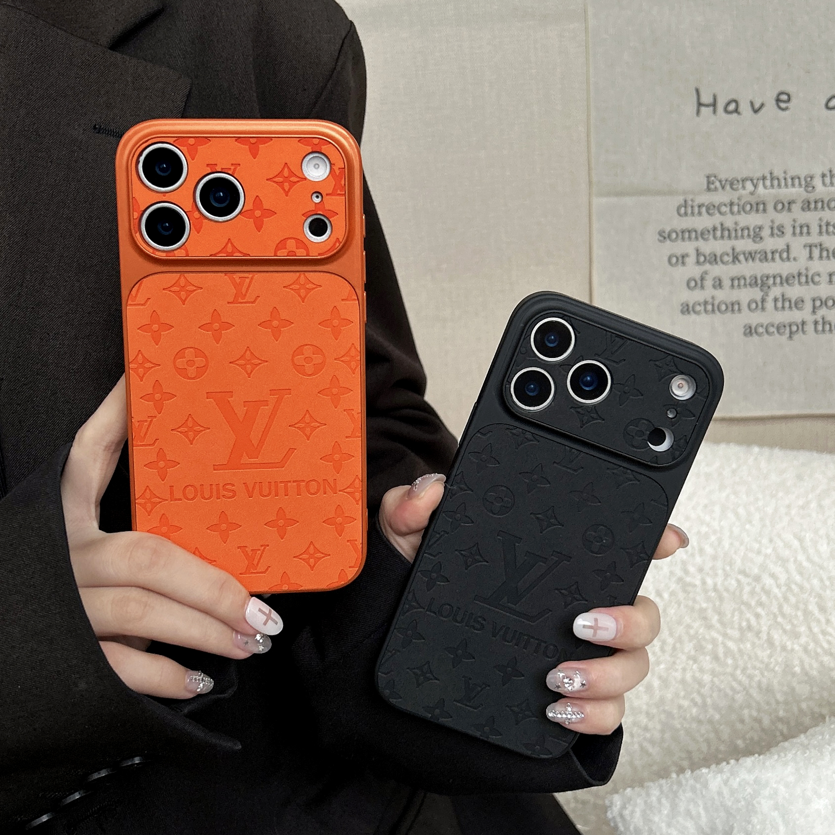 Elegant  Monogram iPhone Case Orange For iPhone 17/16/15/14-VELV001