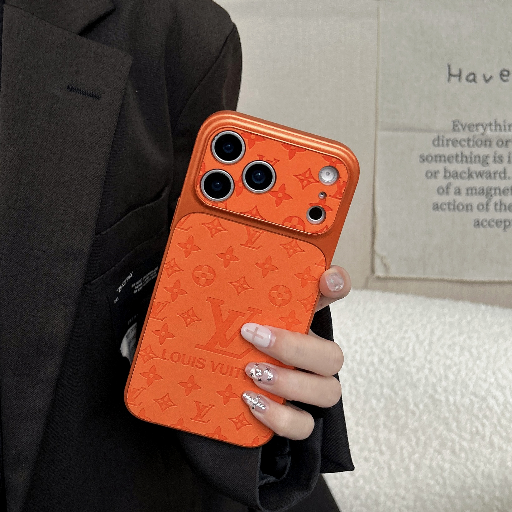 Elegant  Monogram iPhone Case Orange For iPhone 17/16/15/14-VELV001