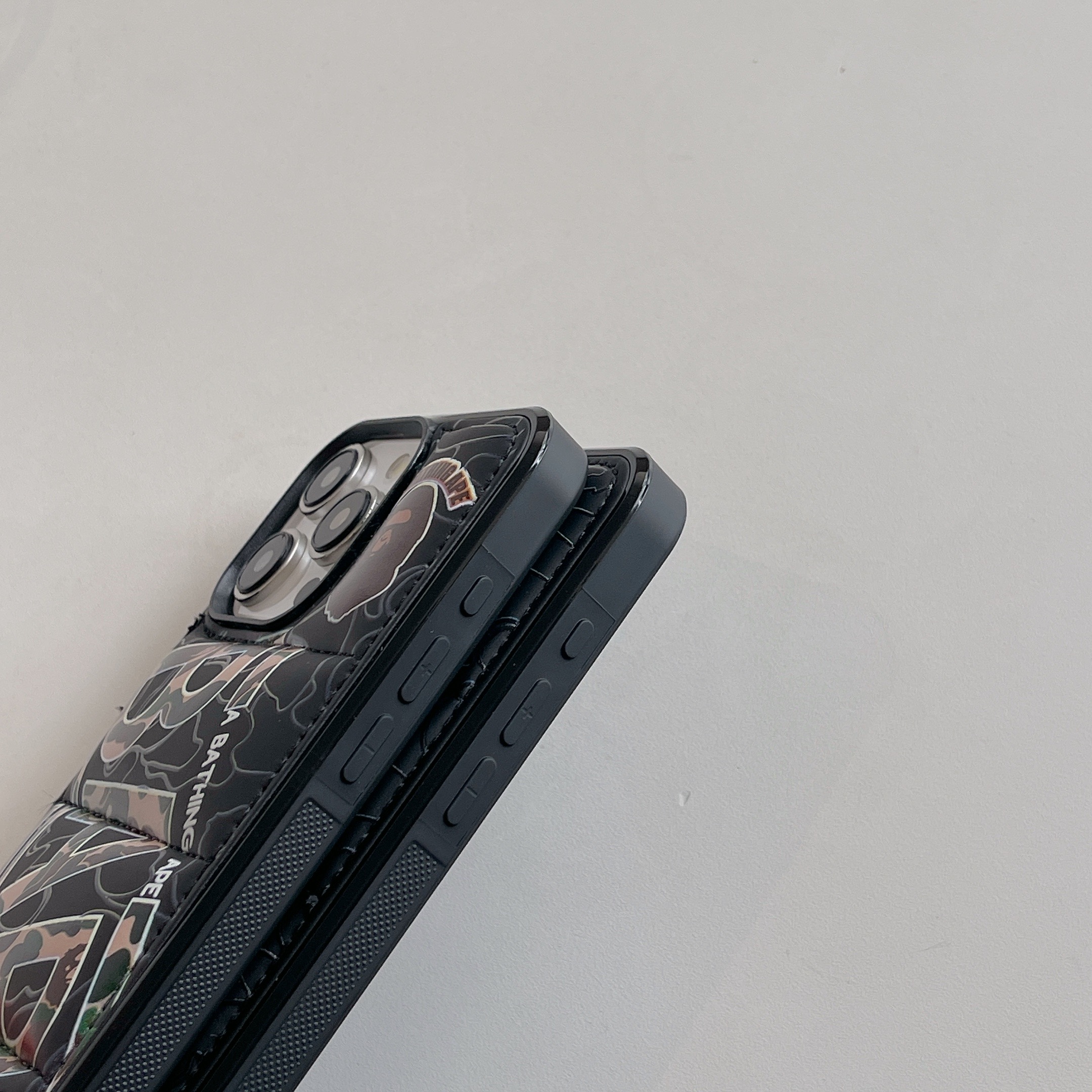 3D Puffer Ape-Head Phone Case For iPhone Black-XYT2413093D