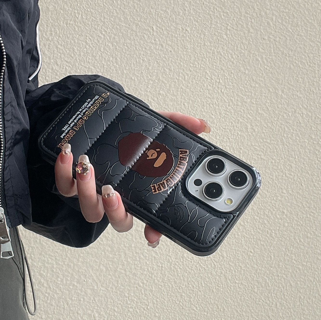 3D Puffer Ape-Head Phone Case For iPhone Black-XYT2413093D