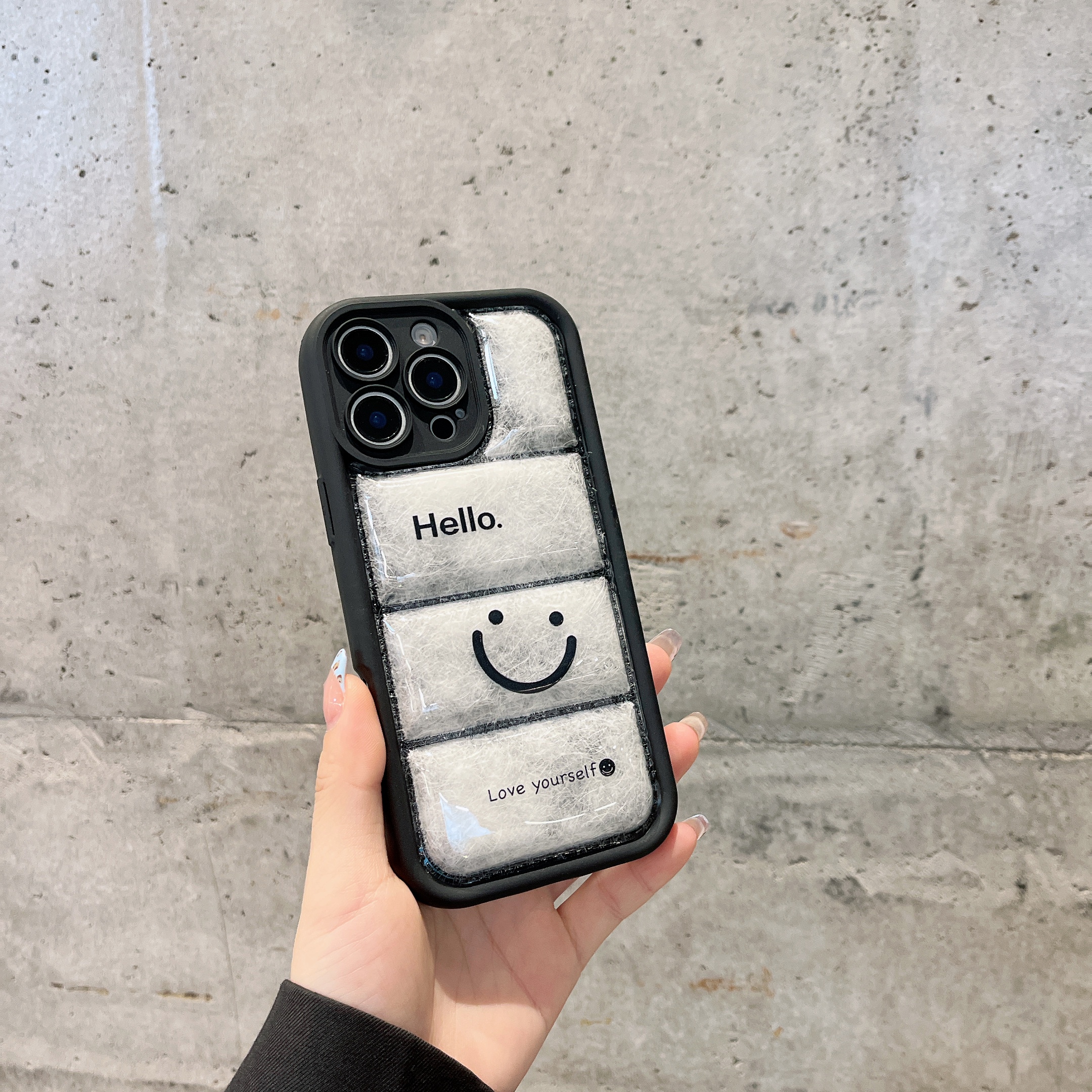 Smile Puffer iPhone Case Black-CLK251804