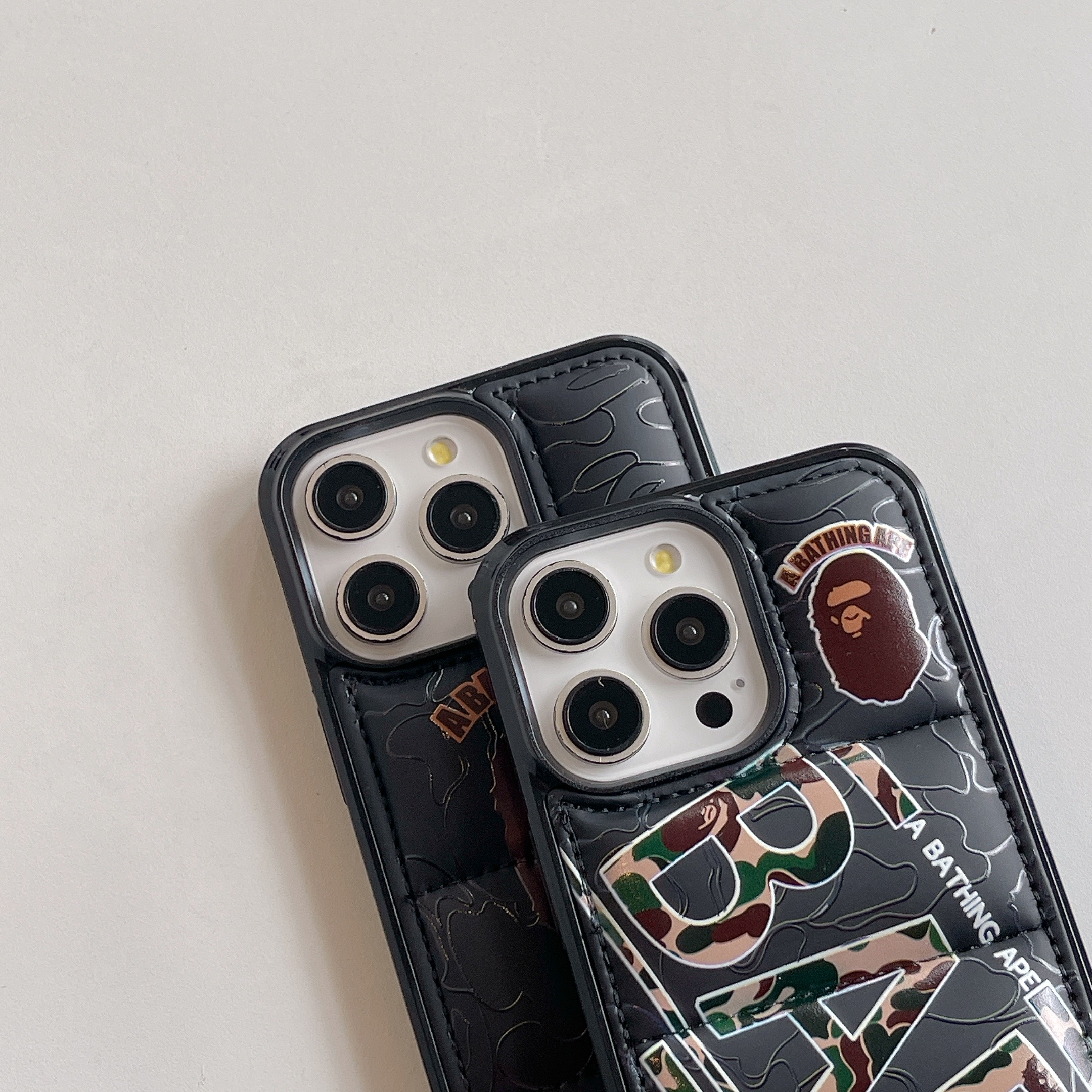 3D Puffer Ape-Head Phone Case For iPhone Black-XYT2413093D