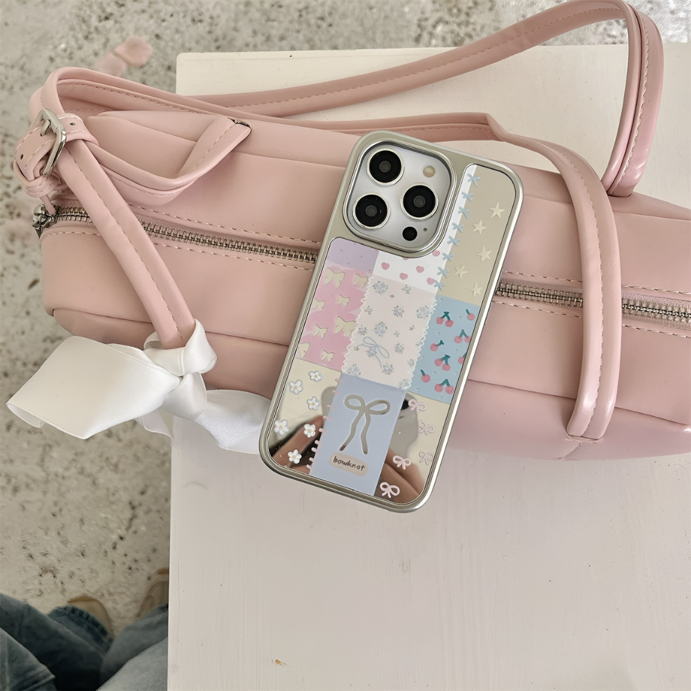Aesthetic Patchwork Mirror iPhone Case
