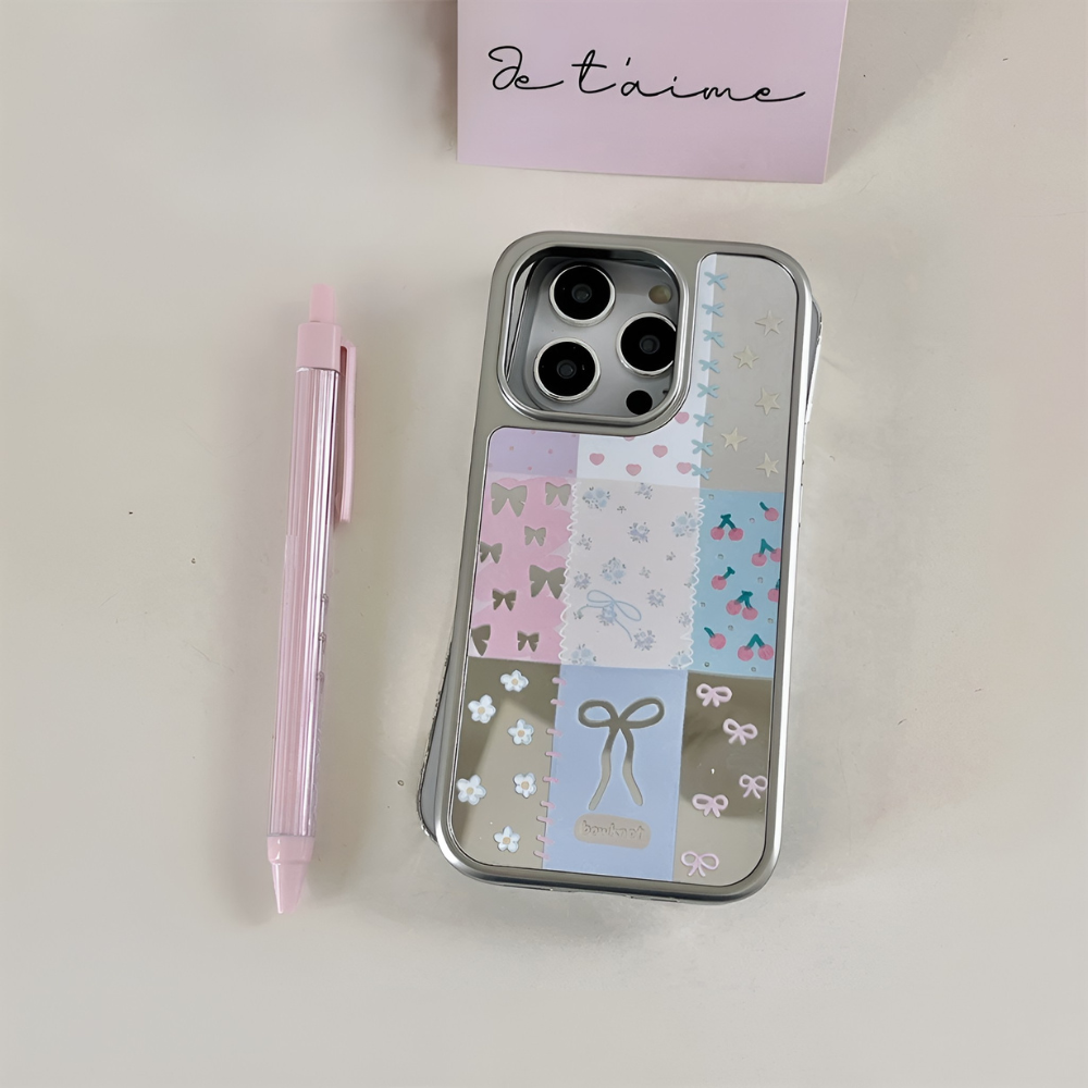 Aesthetic Patchwork Mirror iPhone Case