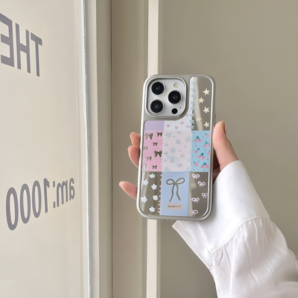 Aesthetic Patchwork Mirror iPhone Case