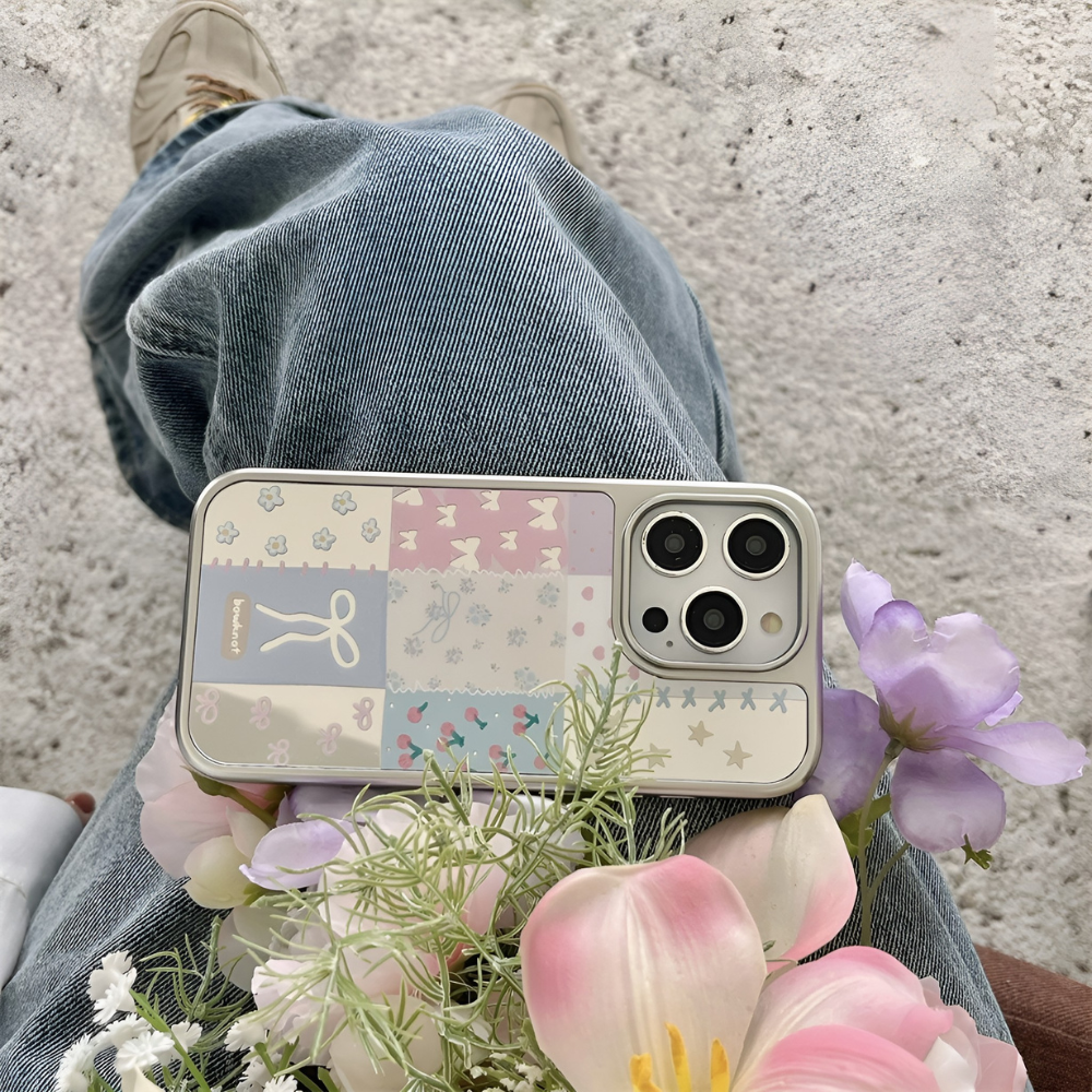 Aesthetic Patchwork Mirror iPhone Case