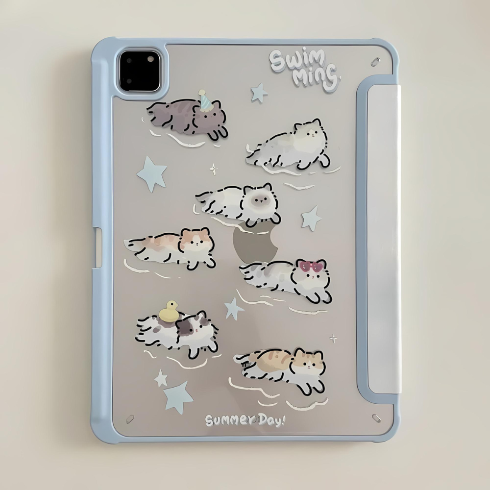 Swimming Cat iPad Case