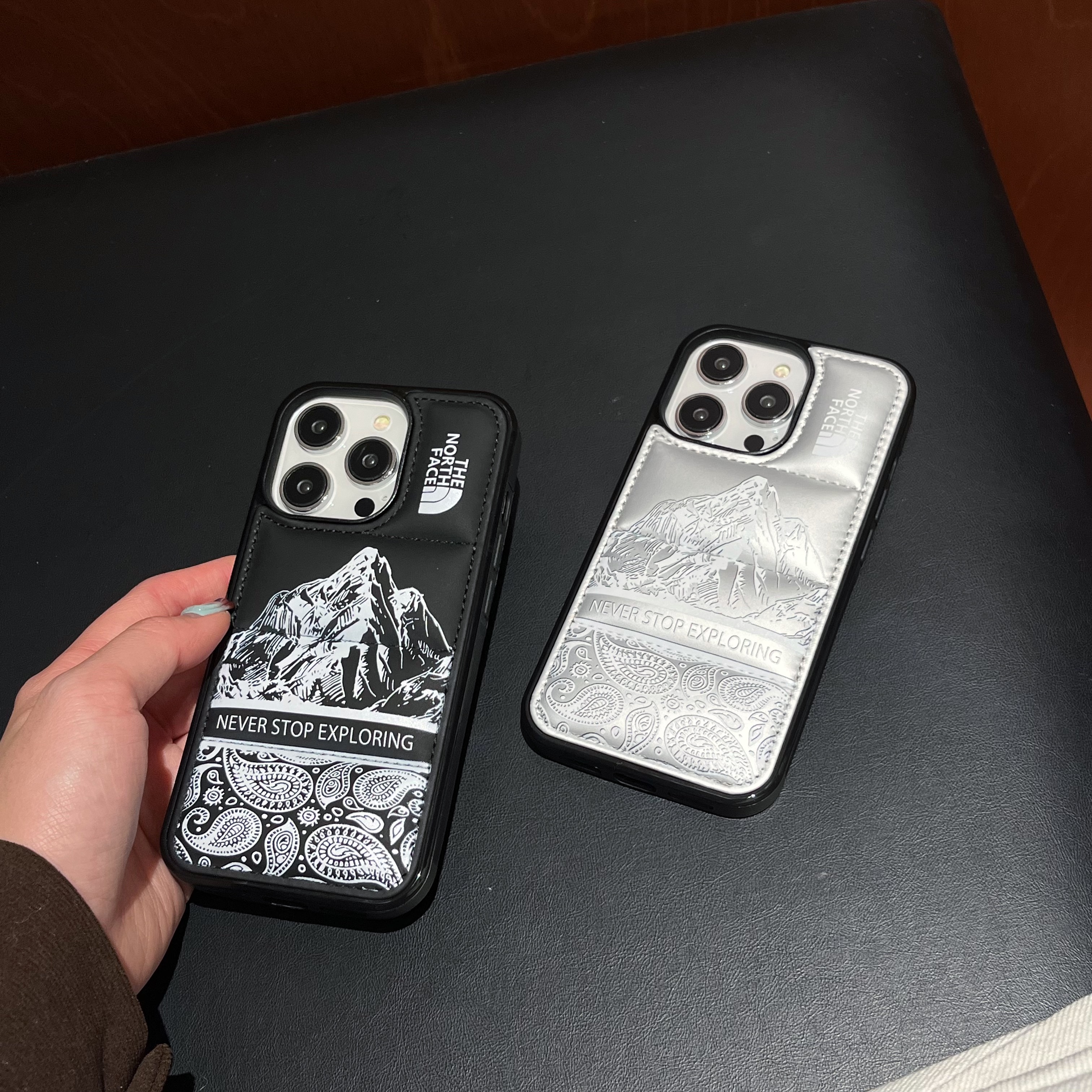 NF Cashew Nut Flower Phone Case For iPhone Black-YGH241721