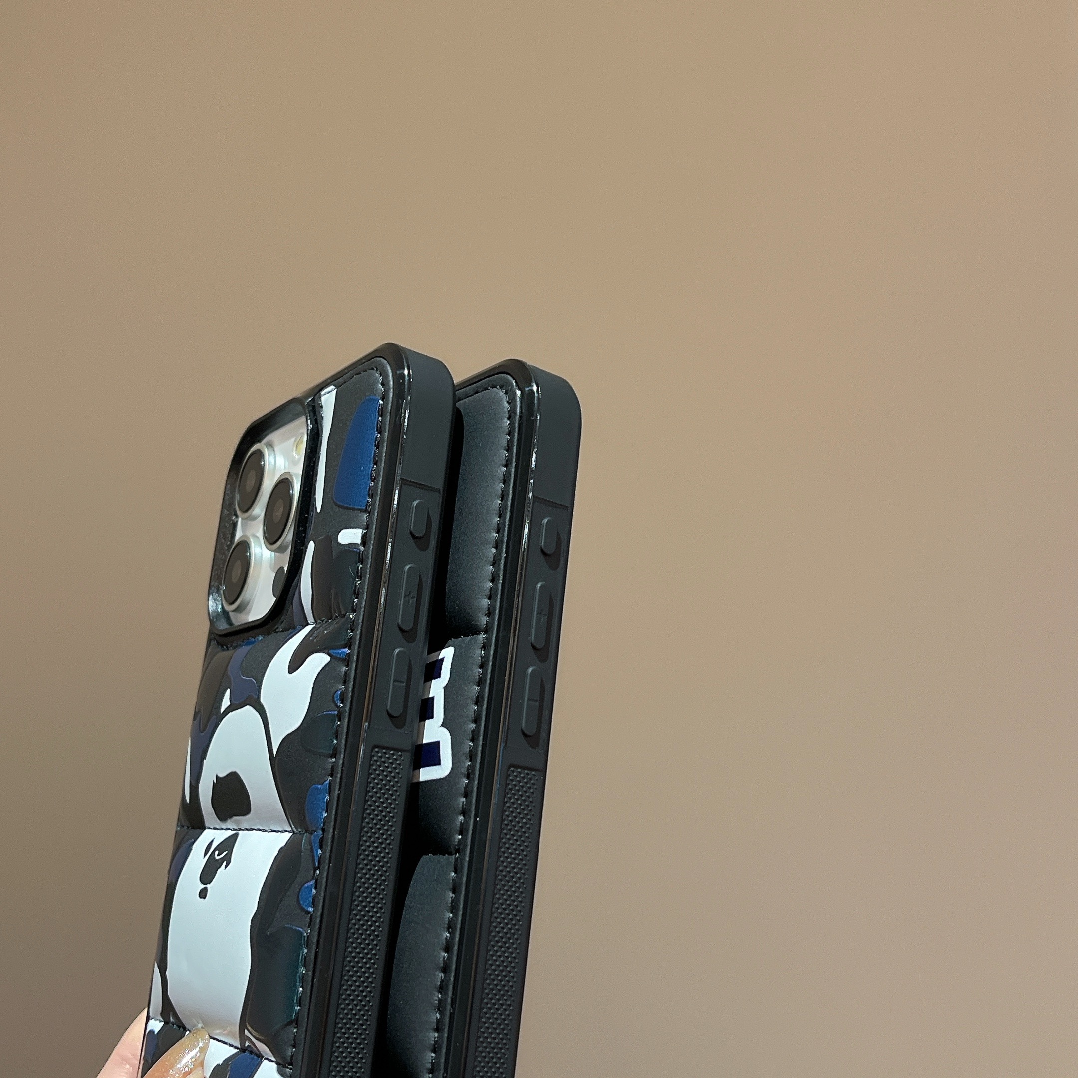 Puffer Ape-Head Phone Case For iPhone Black-YRT241309