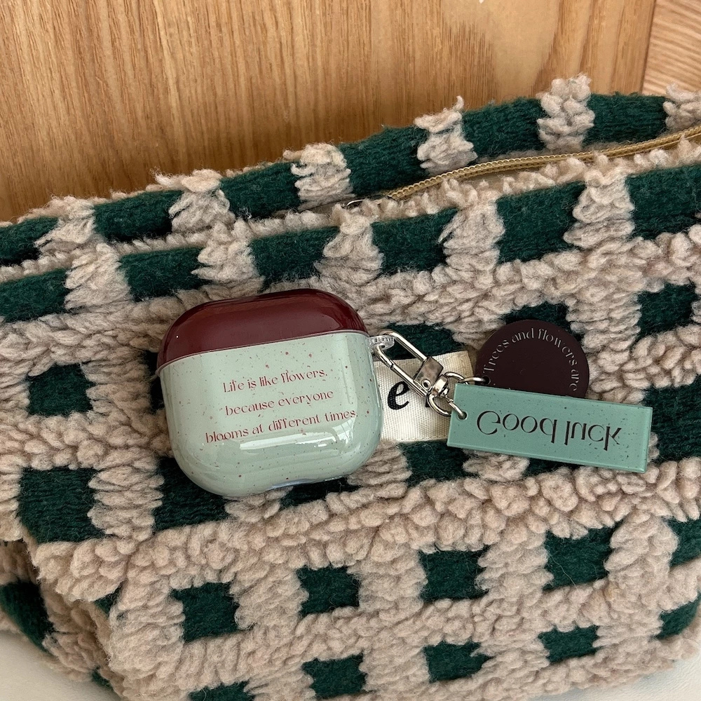 Sage Green Quote AirPods Case