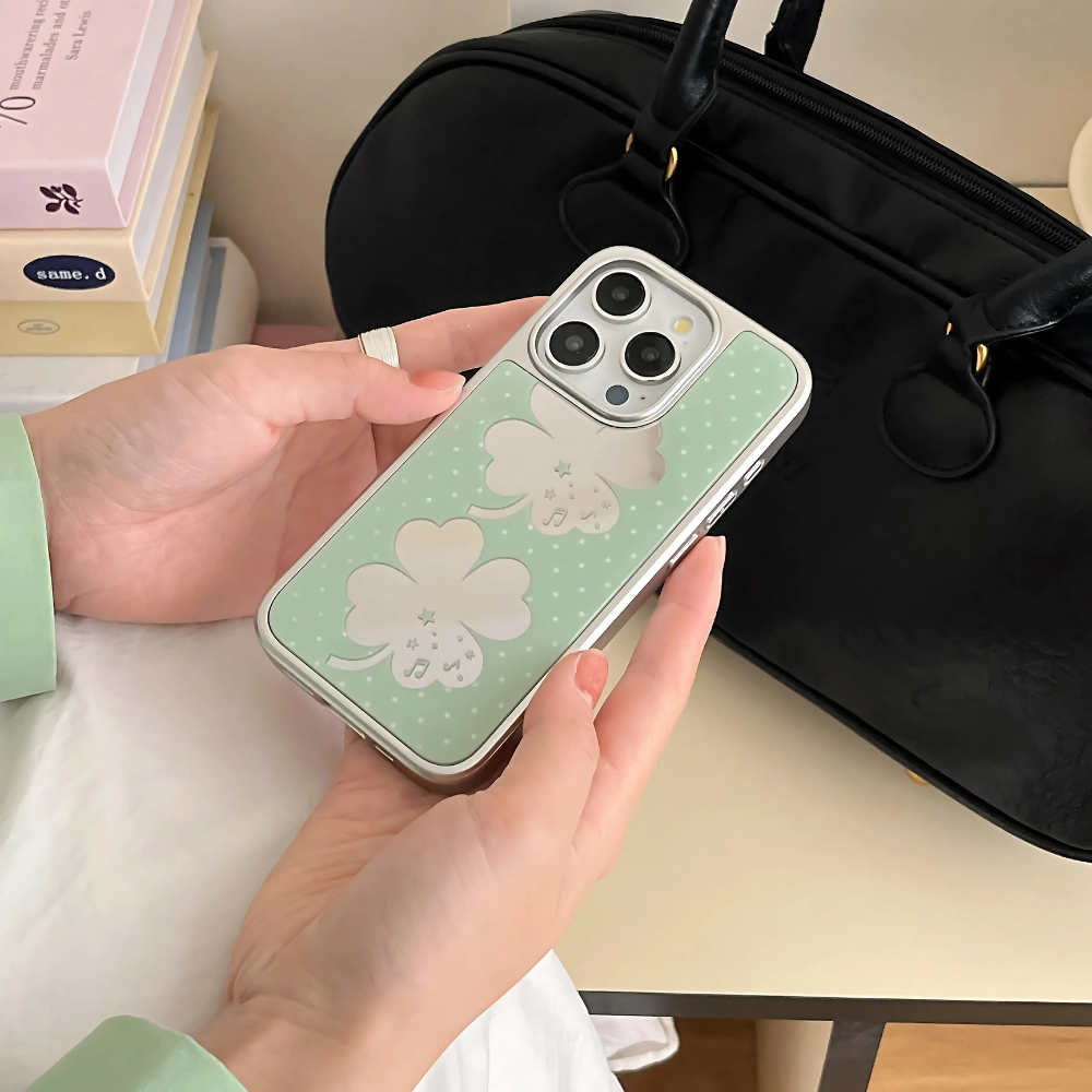 Green Clover Mirror iPhone Case