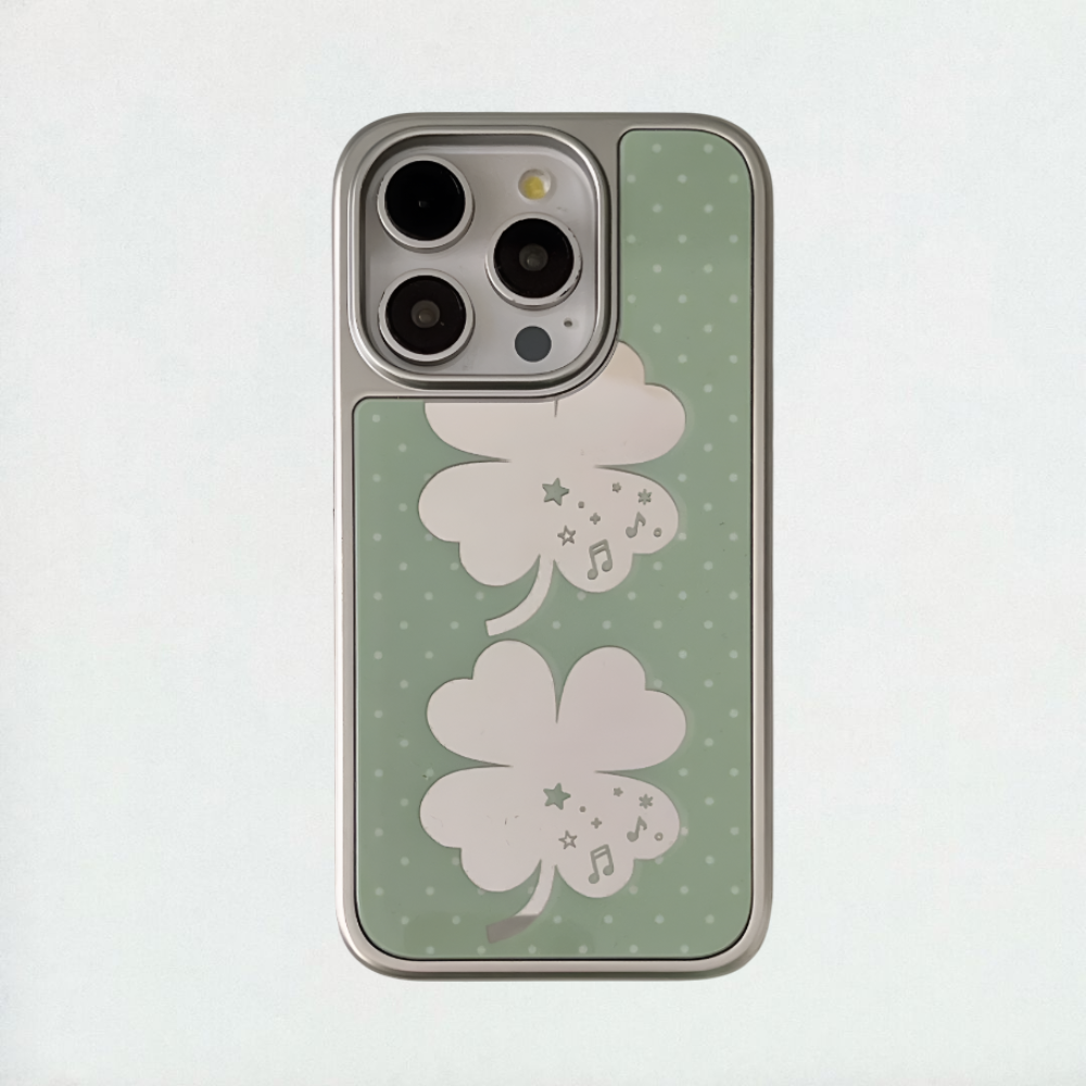 Green Clover Mirror iPhone Case