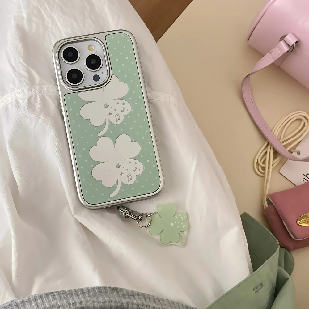 Green Clover Mirror iPhone Case