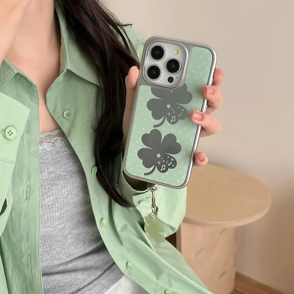 Green Clover Mirror iPhone Case