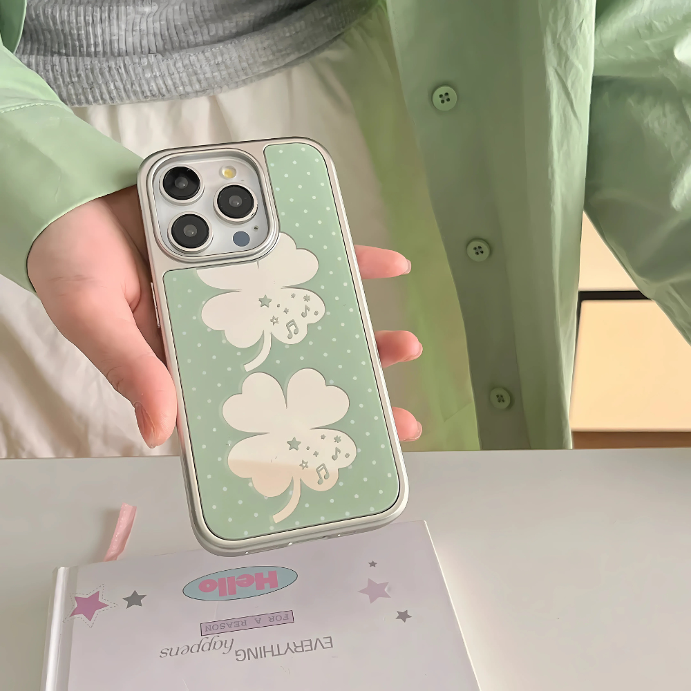Green Clover Mirror iPhone Case
