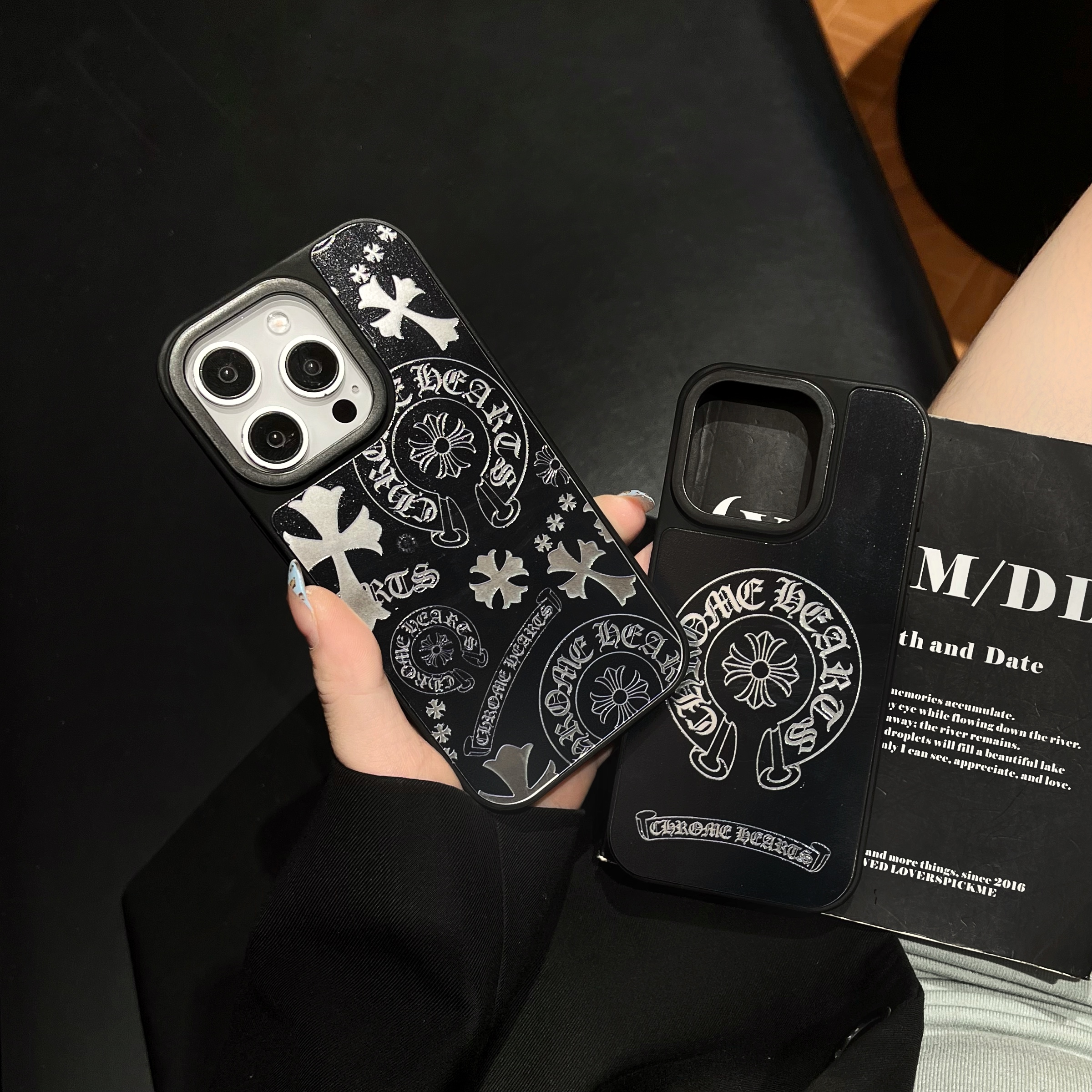 Cross Design Phone Case For iPhone Black-SZJ251615