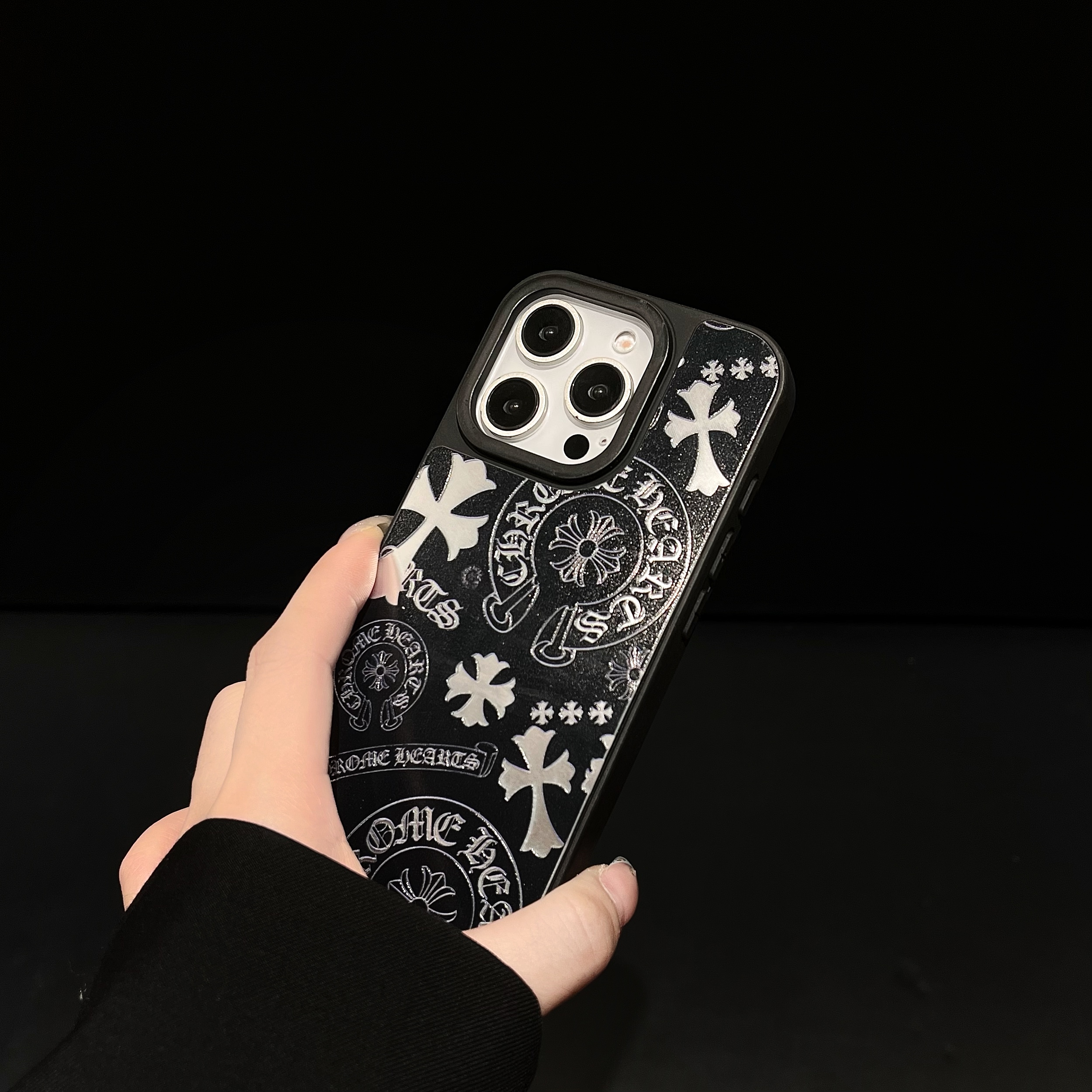 Cross Design Phone Case For iPhone Black-SZJ251615