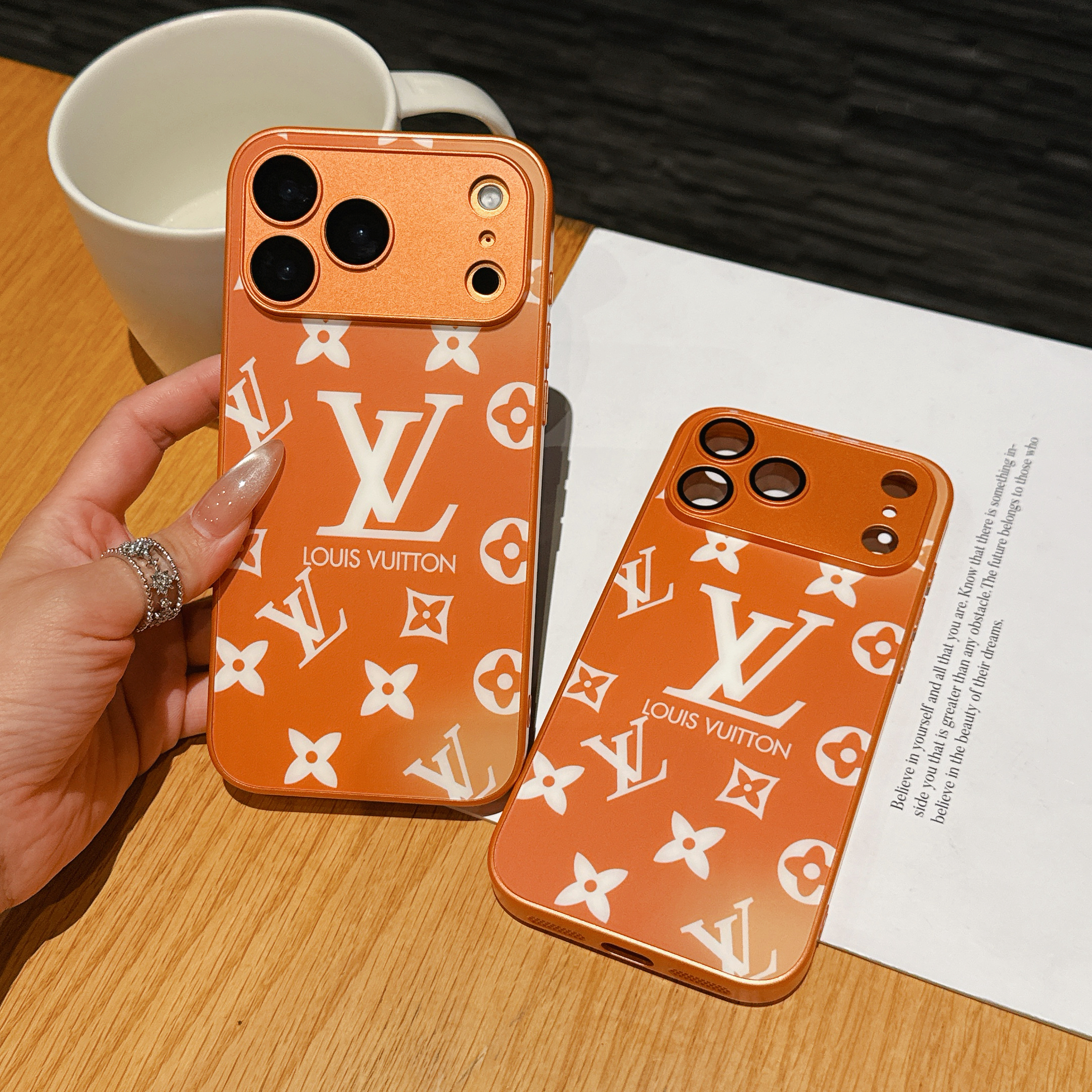 Luxury Monogram iPhone Case Orange For iPhone 17/16/15/14/13-VEMO019