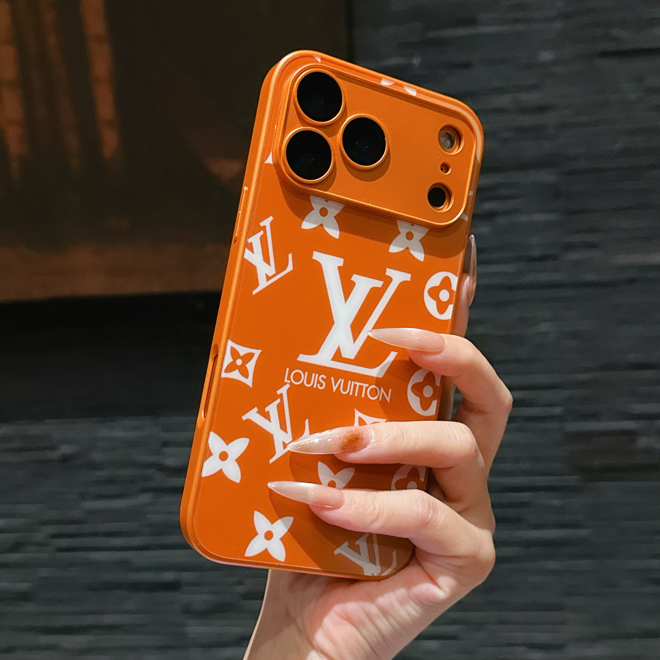 Luxury Monogram iPhone Case Orange For iPhone 17/16/15/14/13-VEMO019