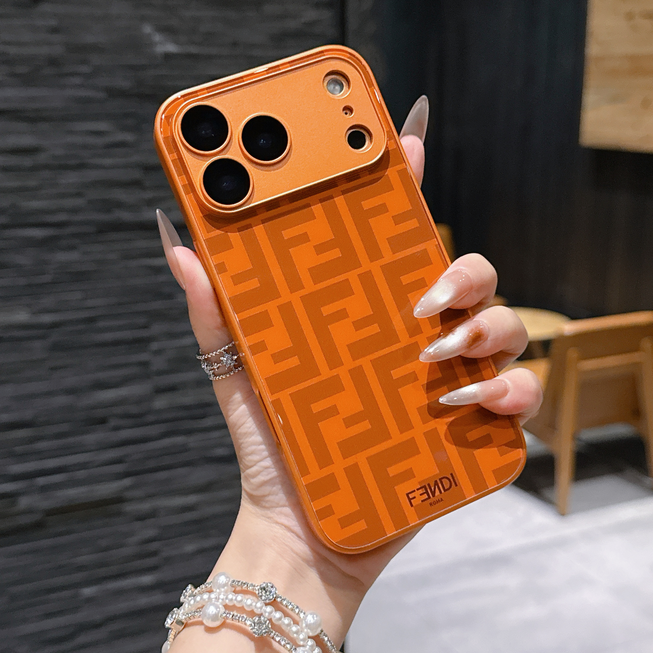 Glossy FD iPhone Case Orange For iPhone 17/16/15/14/13-VEFD027