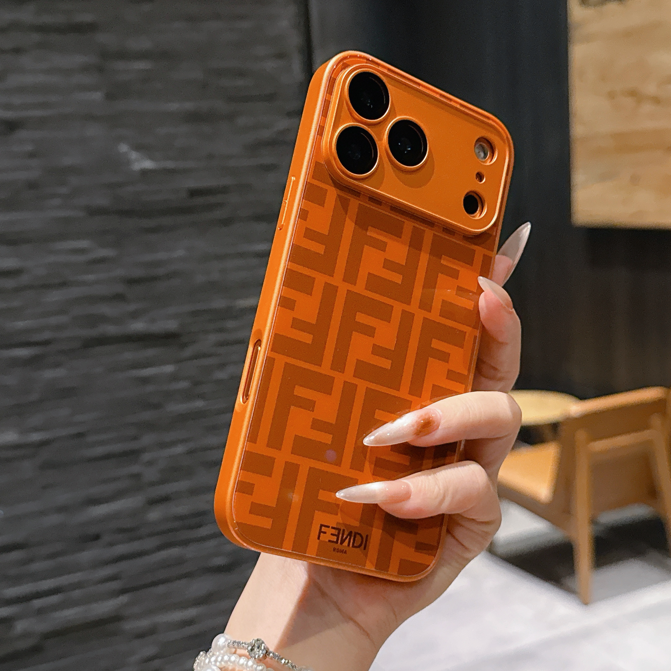 Glossy FD iPhone Case Orange For iPhone 17/16/15/14/13-VEFD027