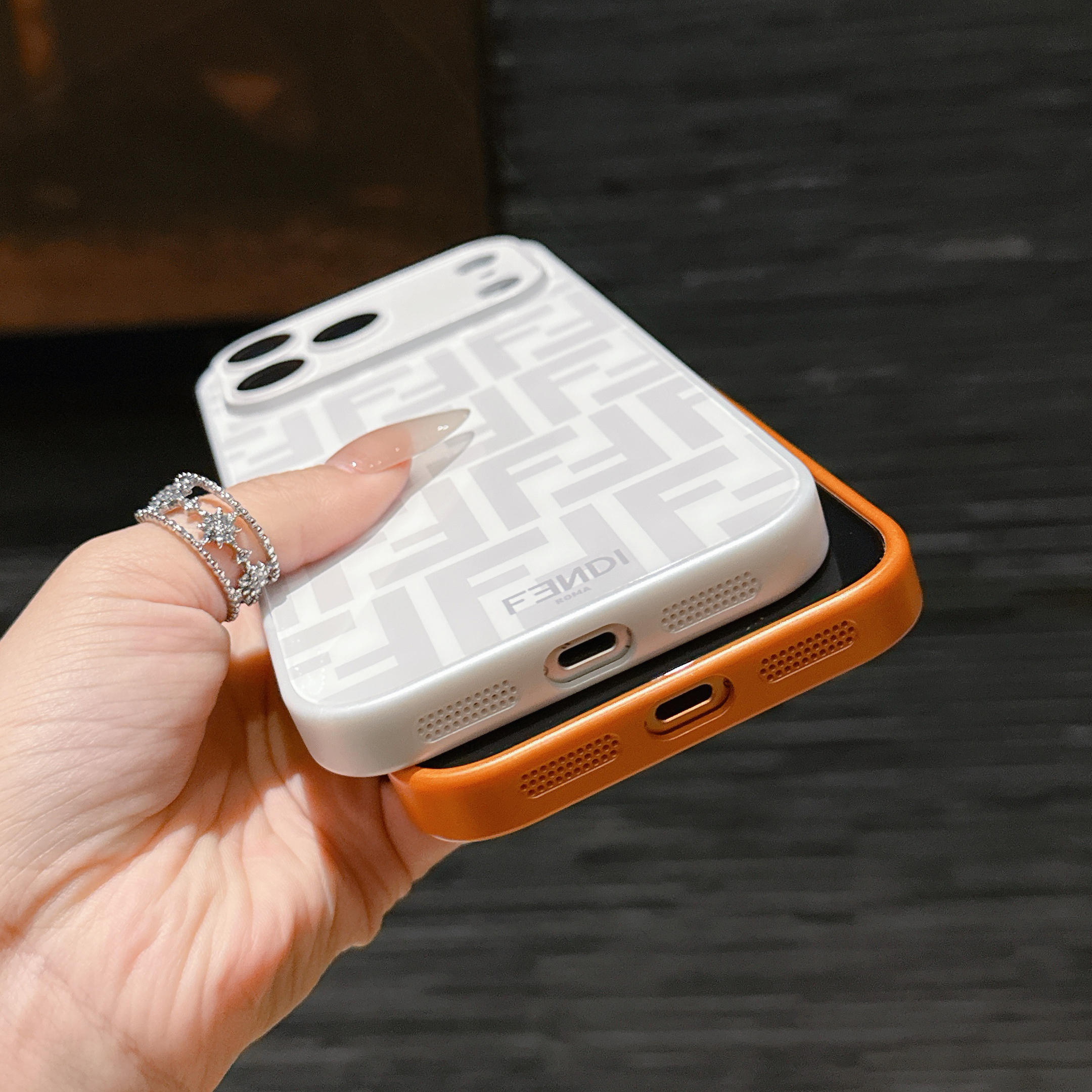 Glossy FD iPhone Case Orange For iPhone 17/16/15/14/13-VEFD027