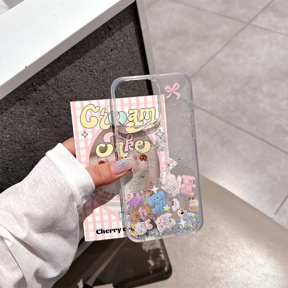 Kawaii Glitter Animal iPhone Case
