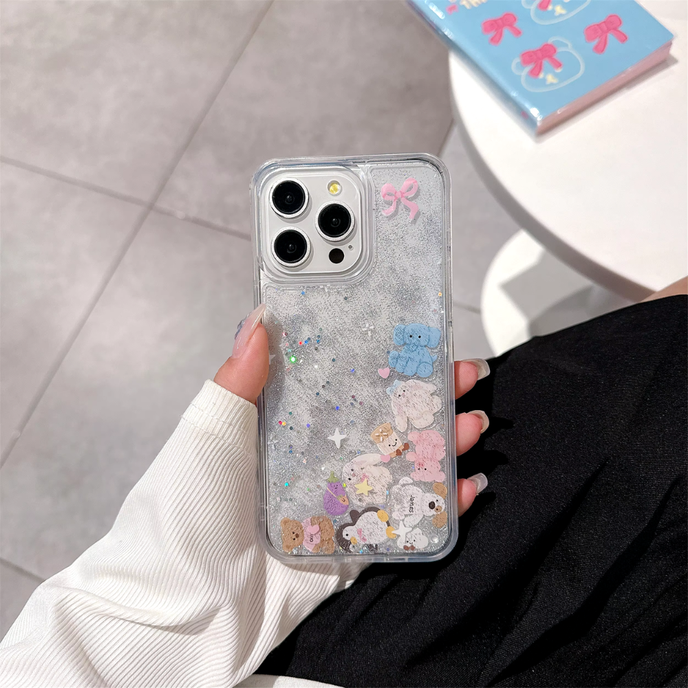 Kawaii Glitter Animal iPhone Case