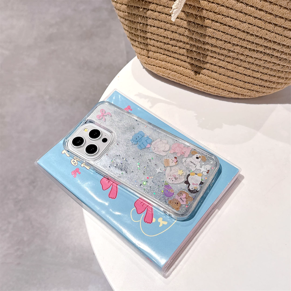 Kawaii Glitter Animal iPhone Case