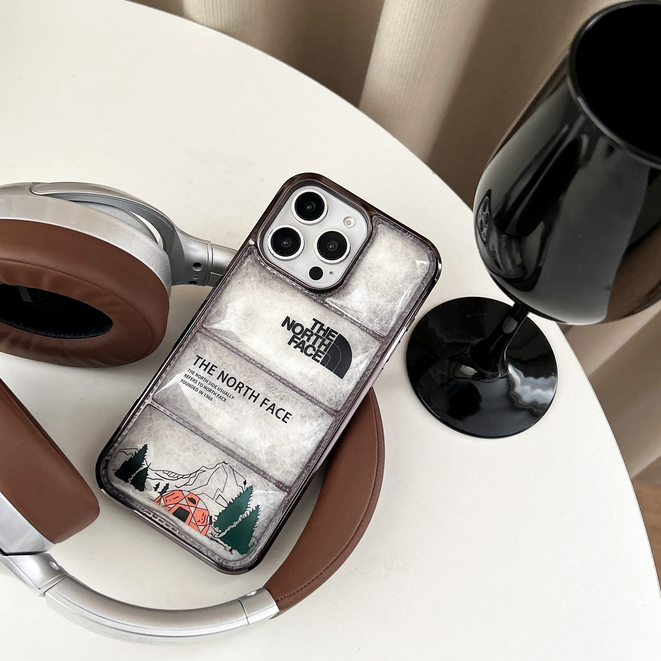 TNF Camping Puffer Phone Case For iPhone White-LYK241221