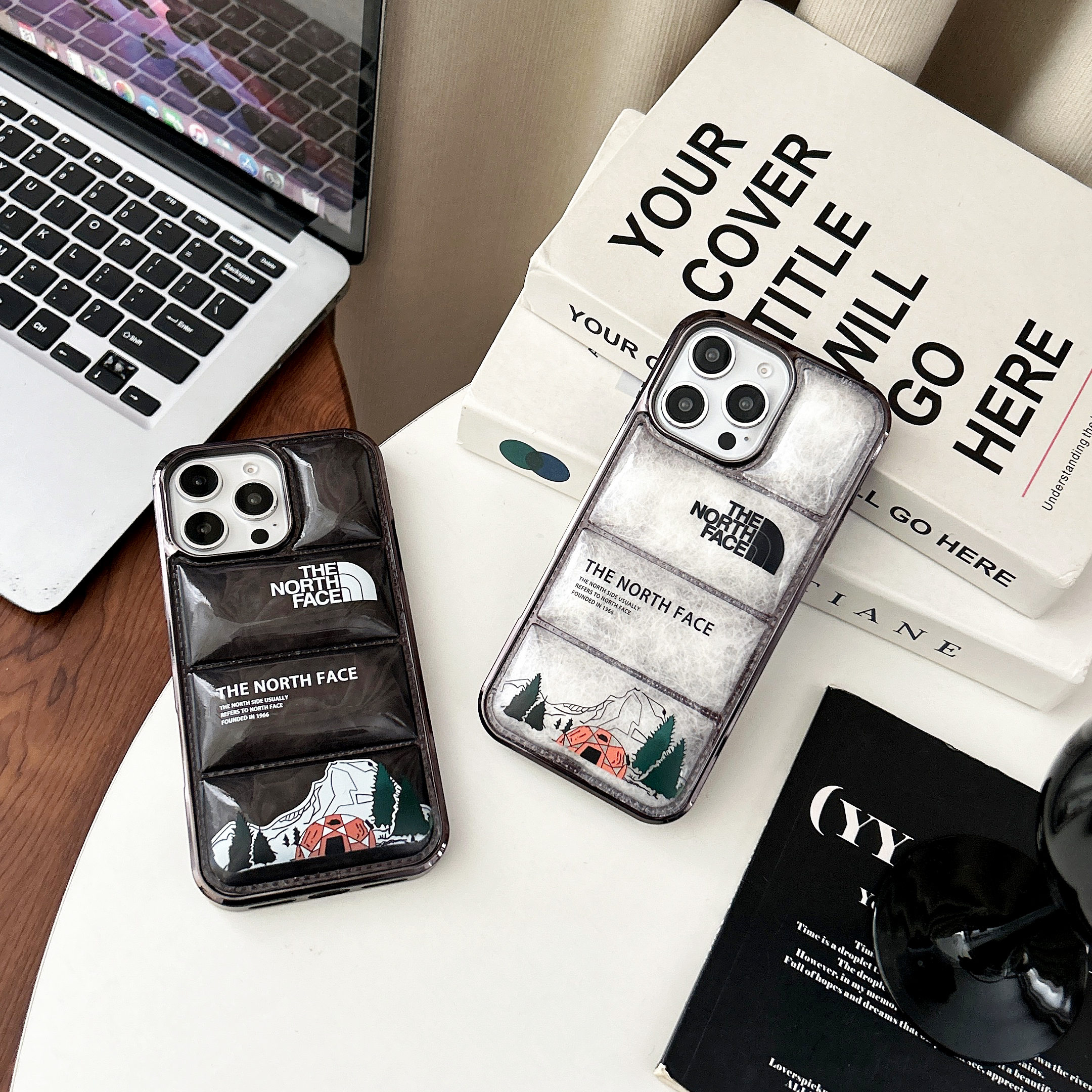 TNF Camping Puffer Phone Case For iPhone White-LYK241221