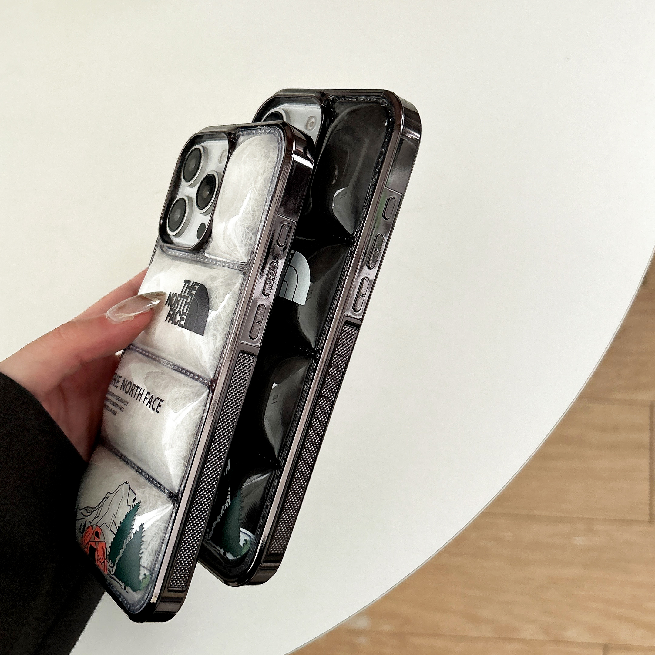 TNF Camping Puffer Phone Case For iPhone White-LYK241221