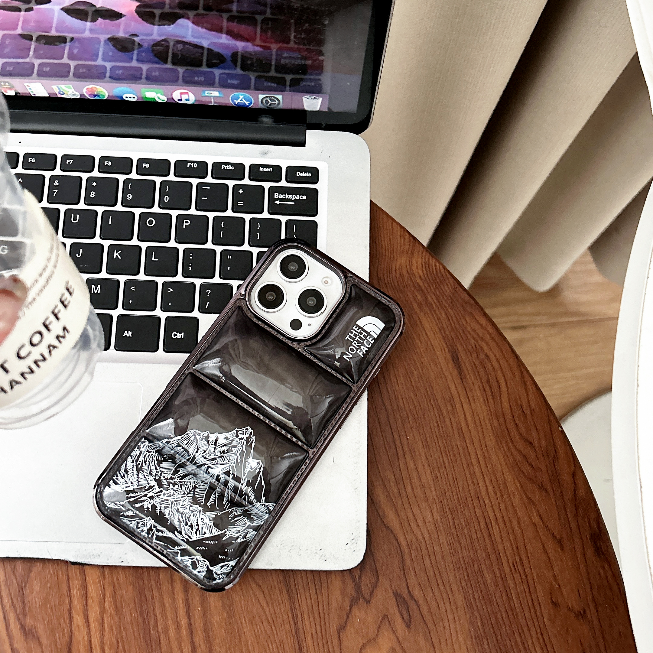 TNF Snow Mountain Puffer Phone Case For iPhone Black-XSK241405