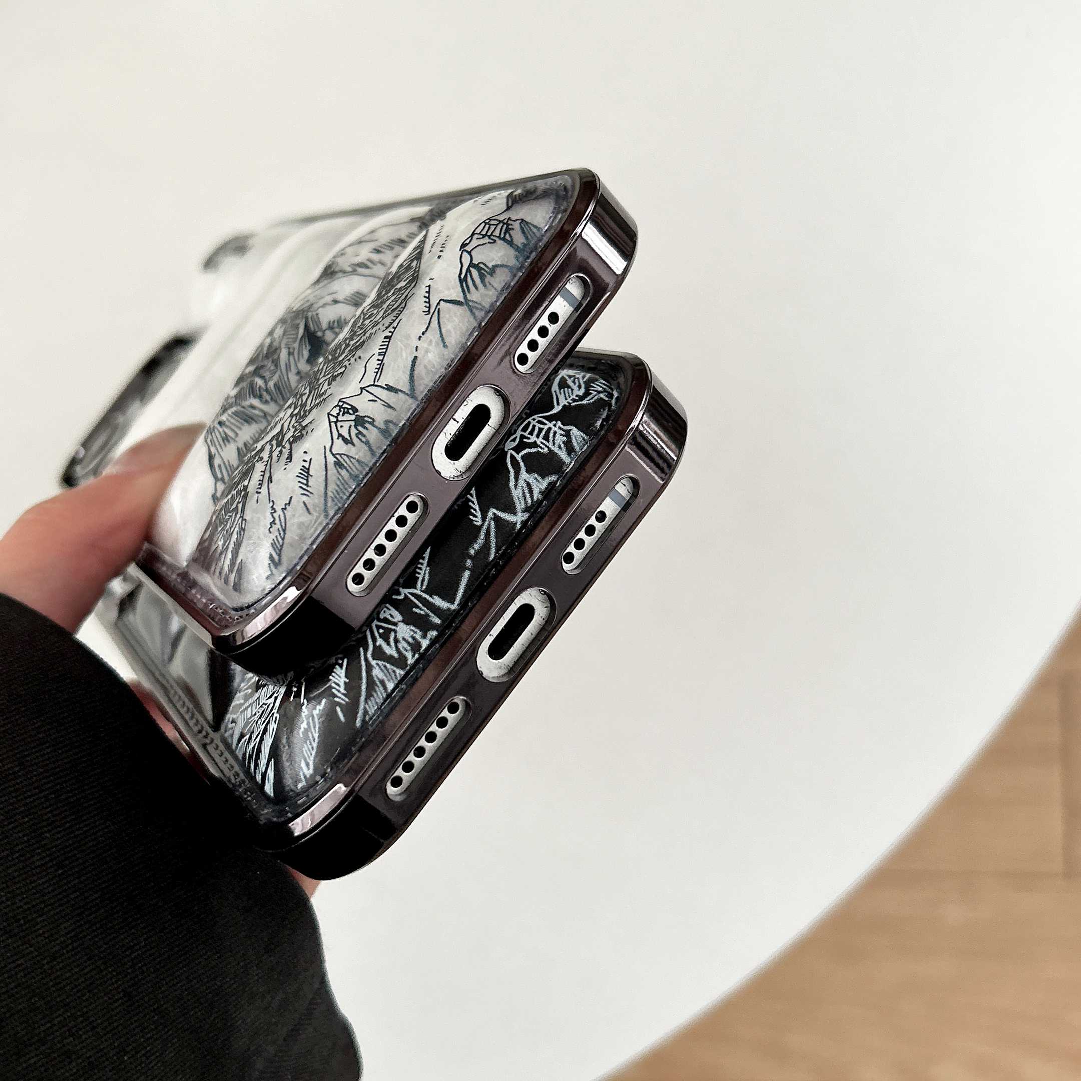 TNF Snow Mountain Puffer Phone Case For iPhone Black-XSK241405