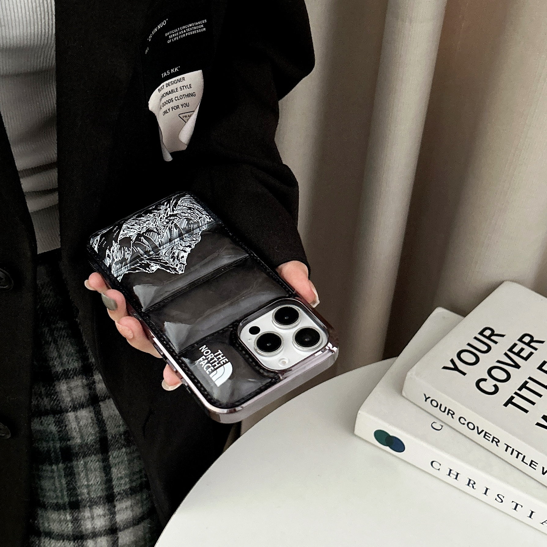 TNF Snow Mountain Puffer Phone Case For iPhone Black-XSK241405