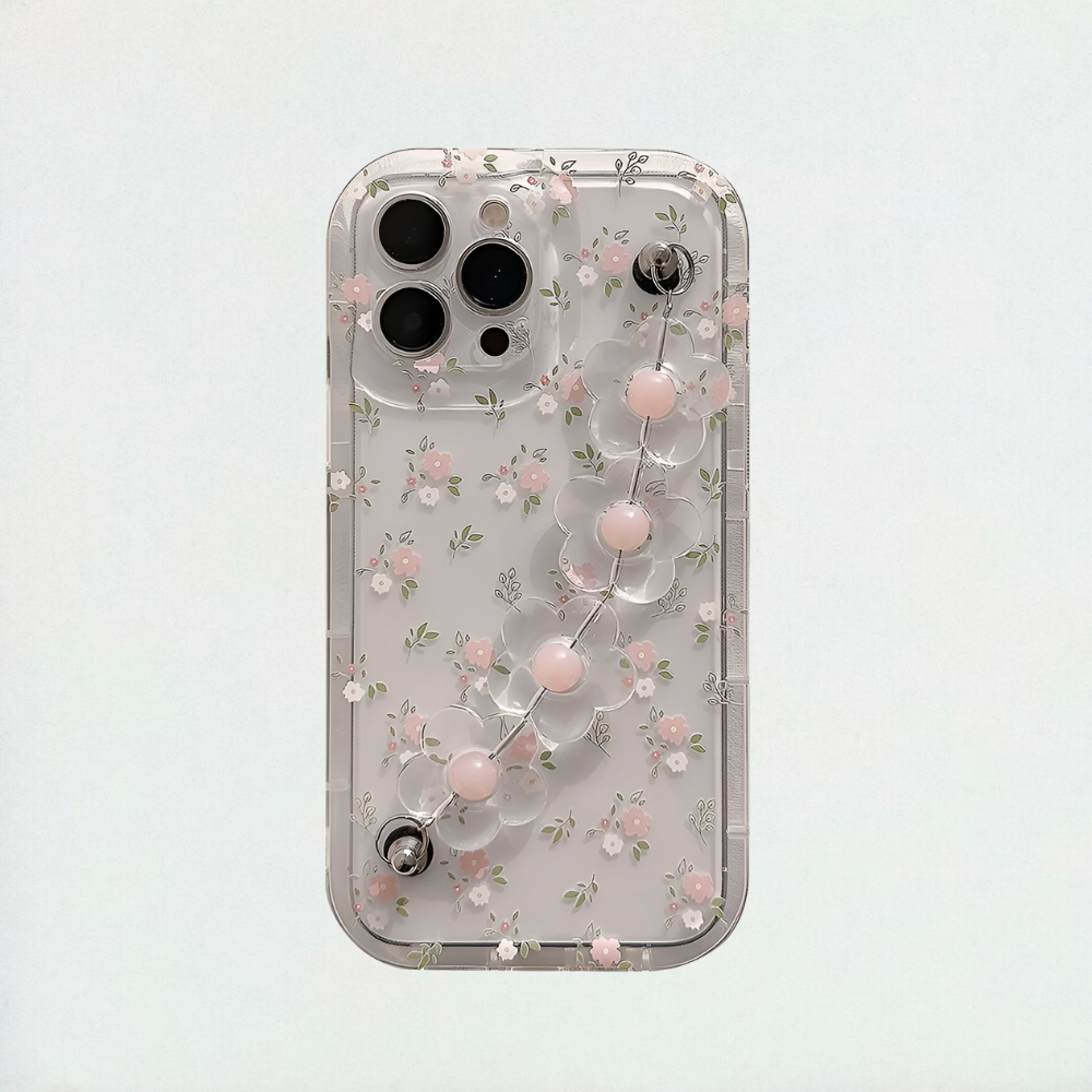 Pink Floral Chain iPhone Case