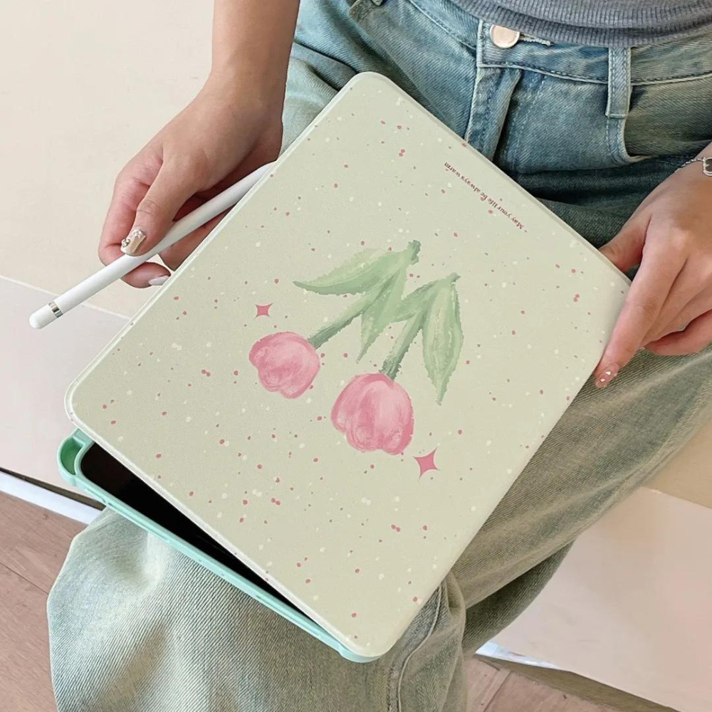 Pink Tulip iPad Case