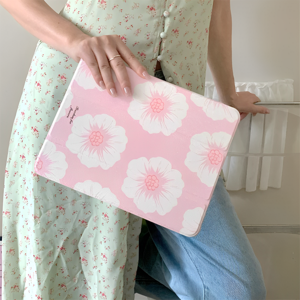 White Flowers iPad Case