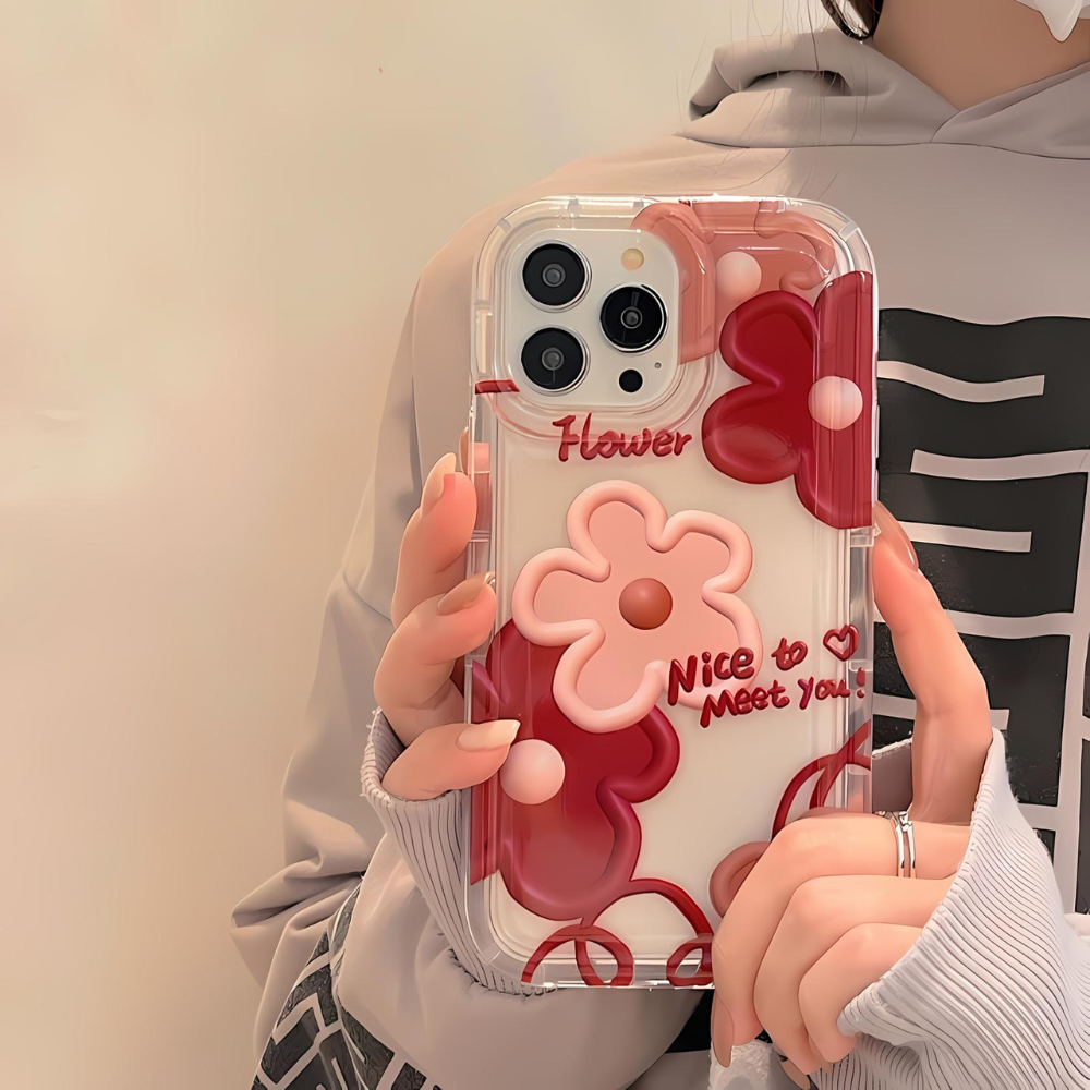 Red Floral iPhone Case