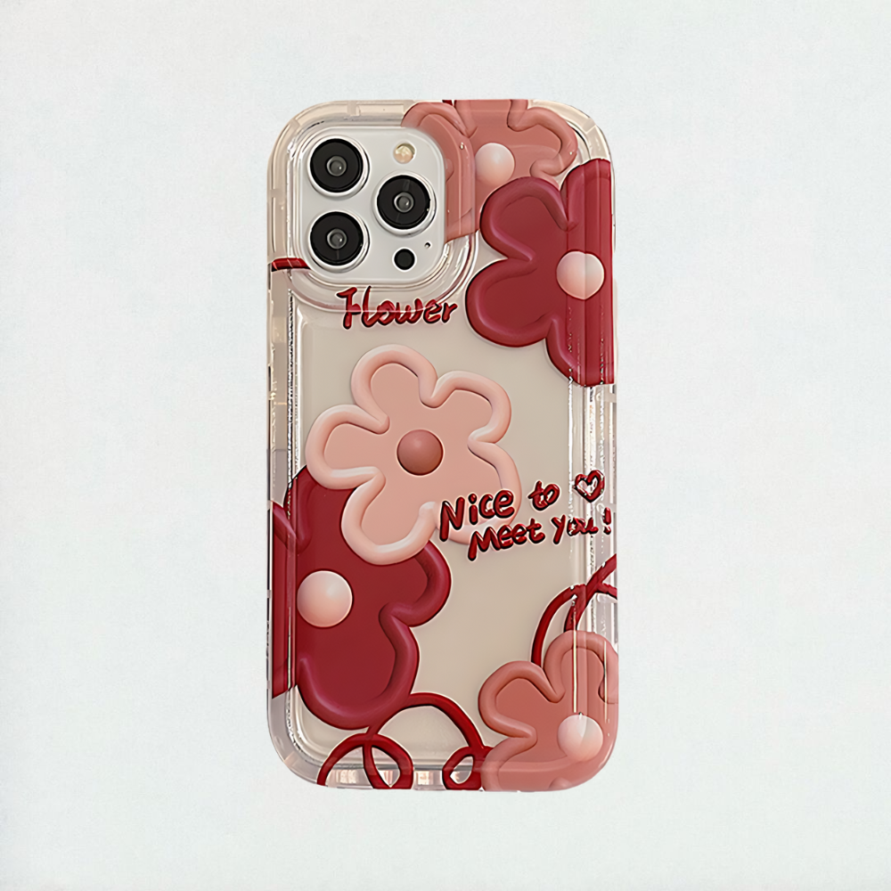 Red Floral iPhone Case