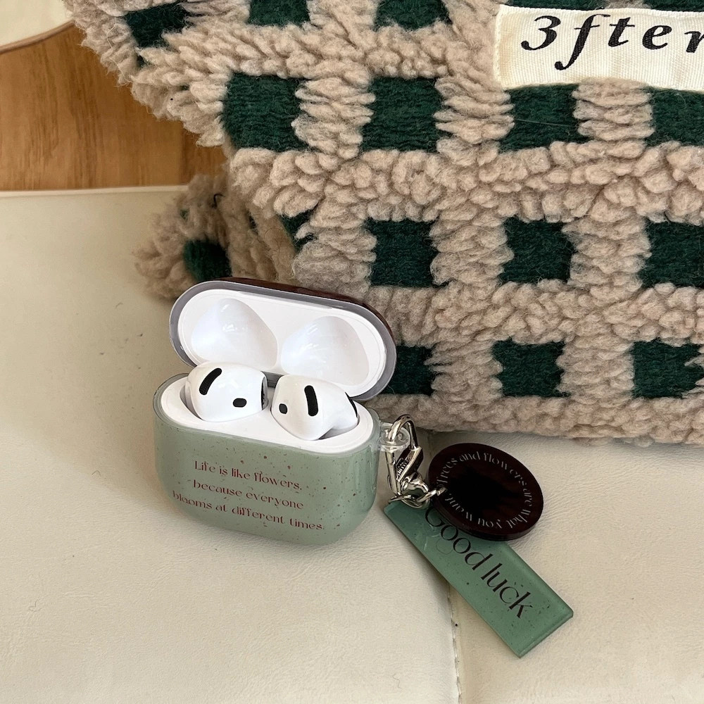Sage Green Quote AirPods Case