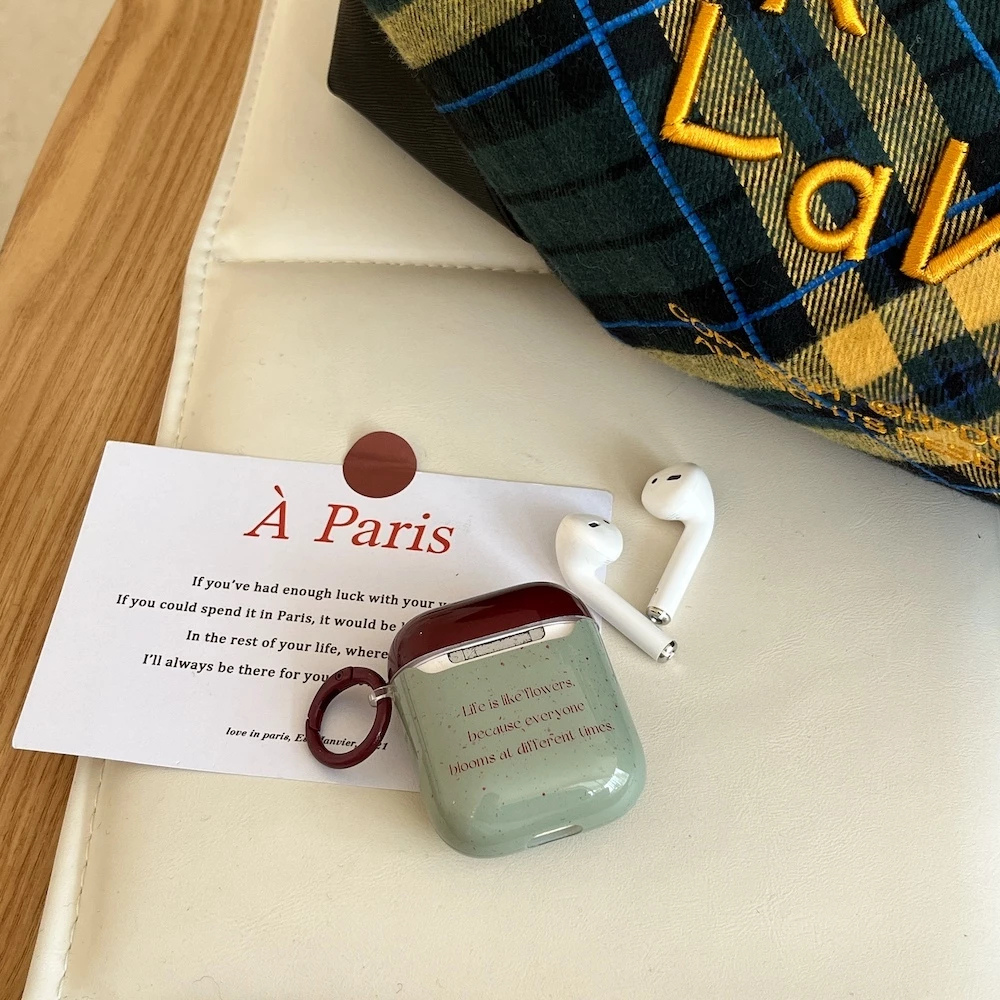 Sage Green Quote AirPods Case