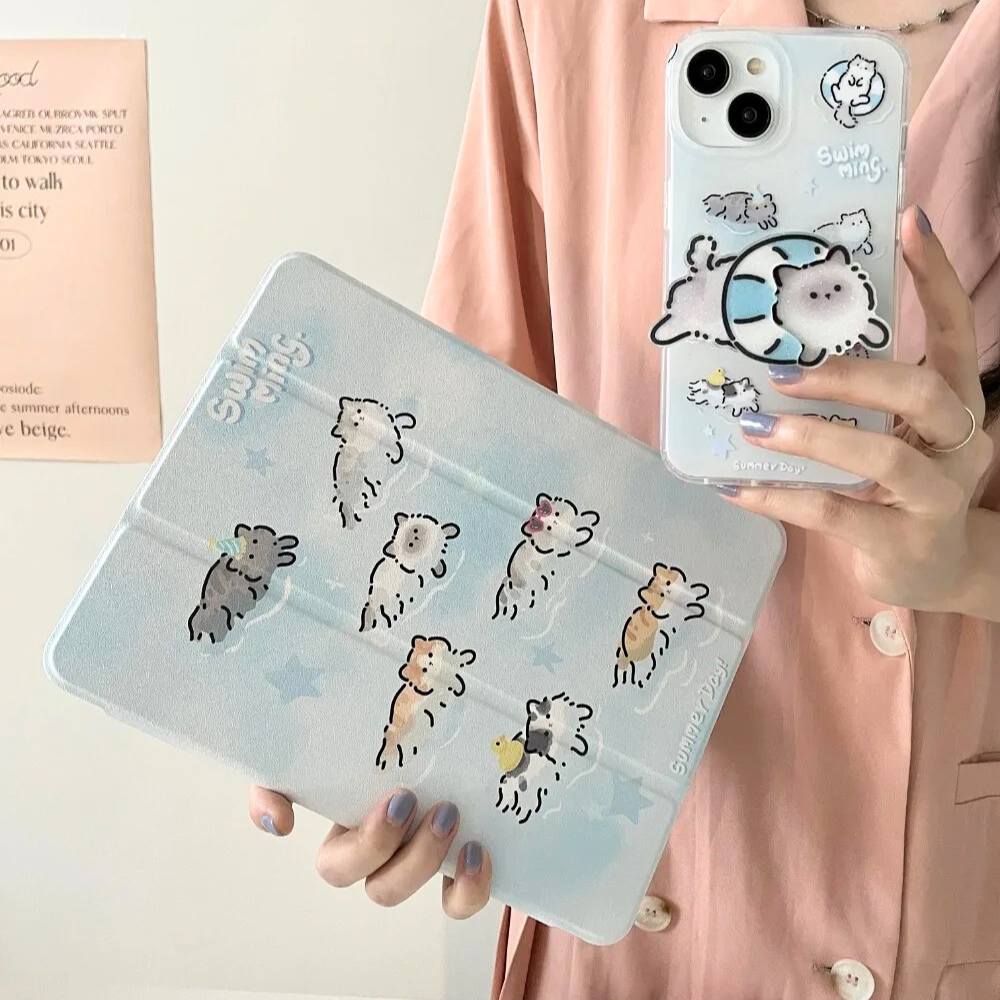 Swimming Cat iPad Case