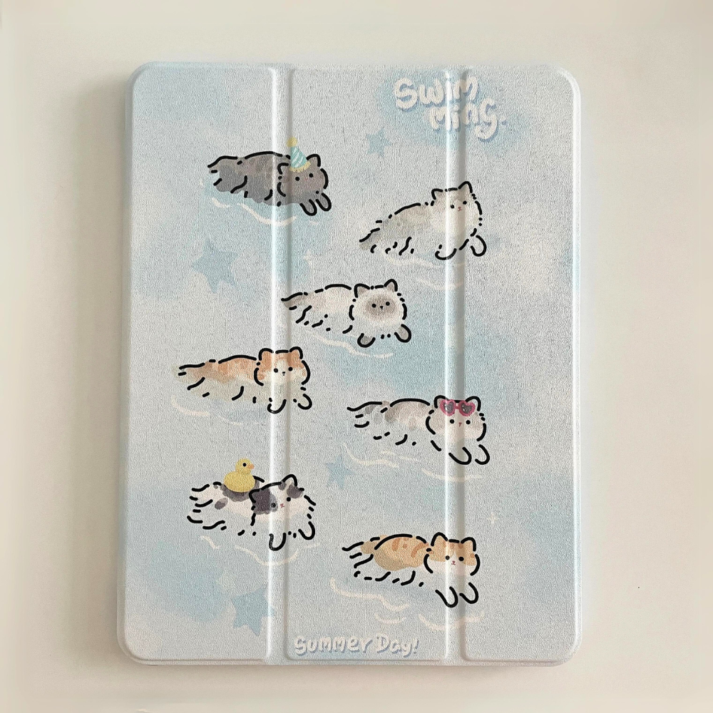 Swimming Cat iPad Case