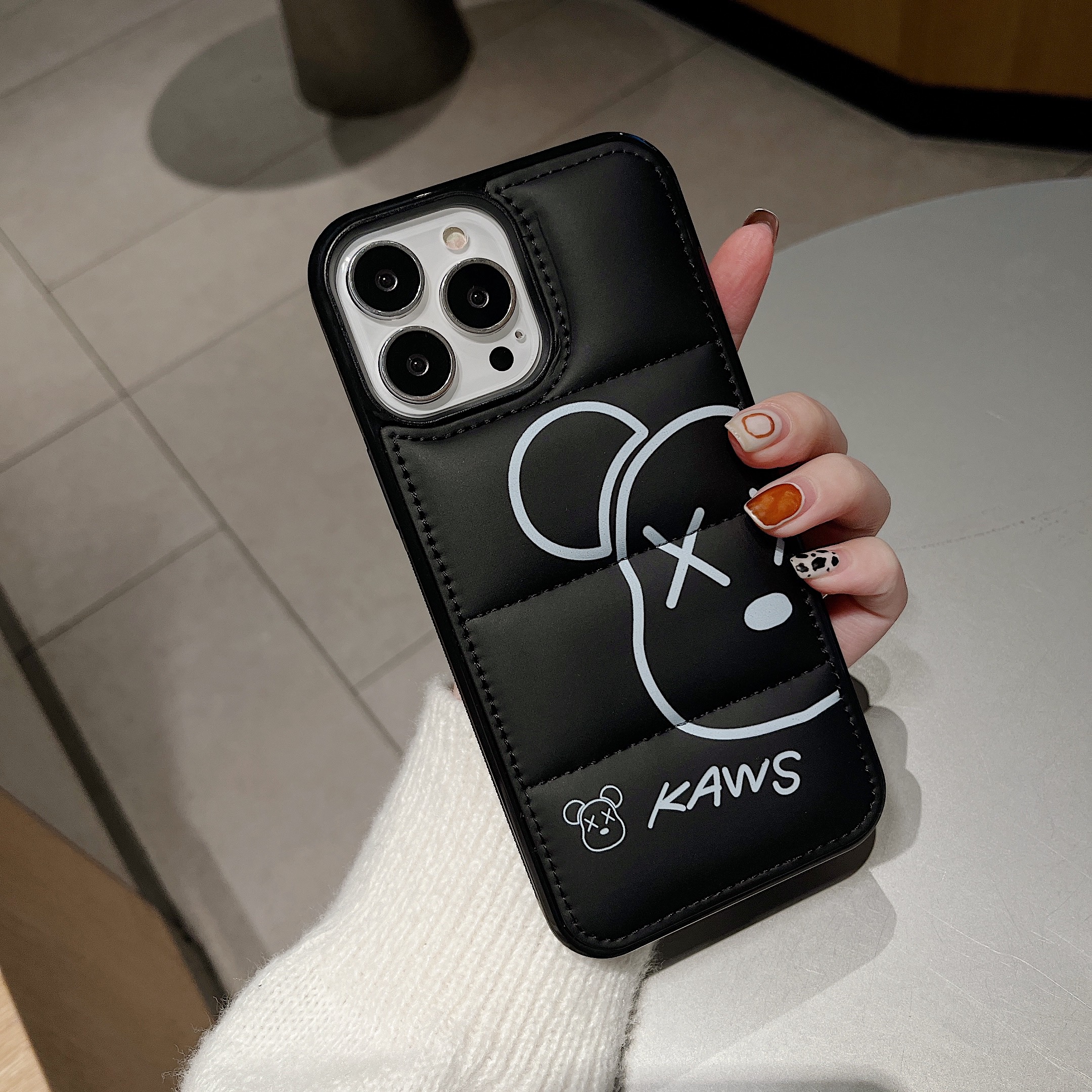 Bear 3D Puffer Phone Case For iPhone Black-BLX241143