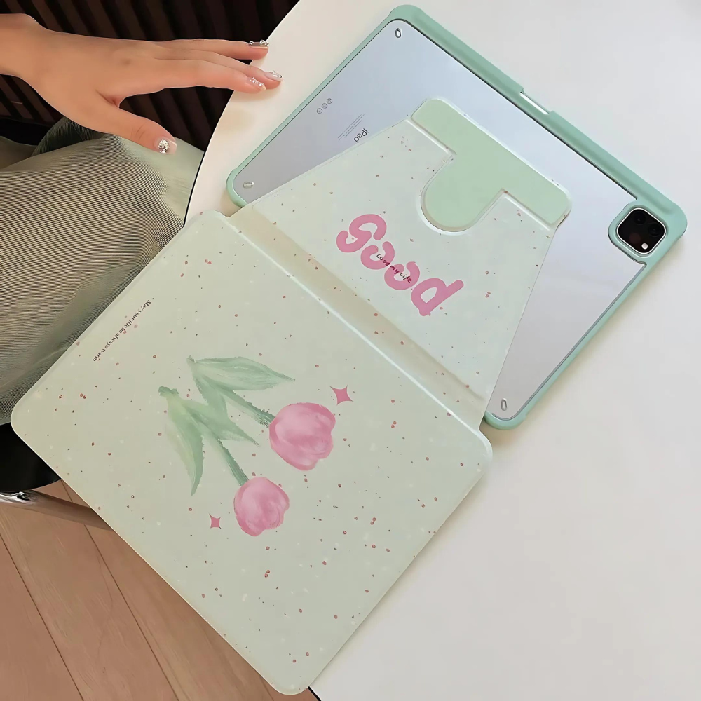 Pink Tulip iPad Case